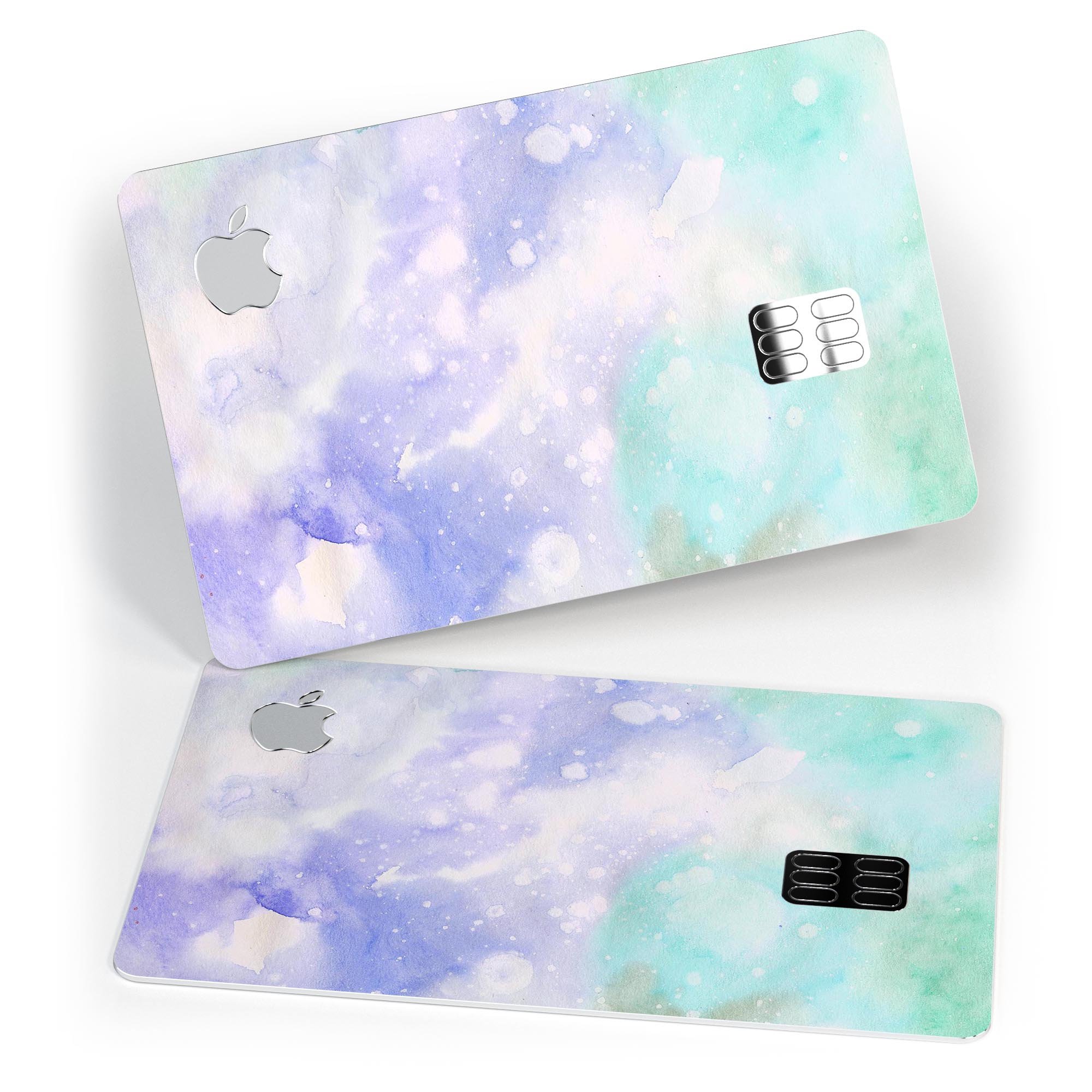 Bright v3 Absorbed Watercolor Texture decal for Apple Card, showcasing vibrant colors and premium vinyl material.