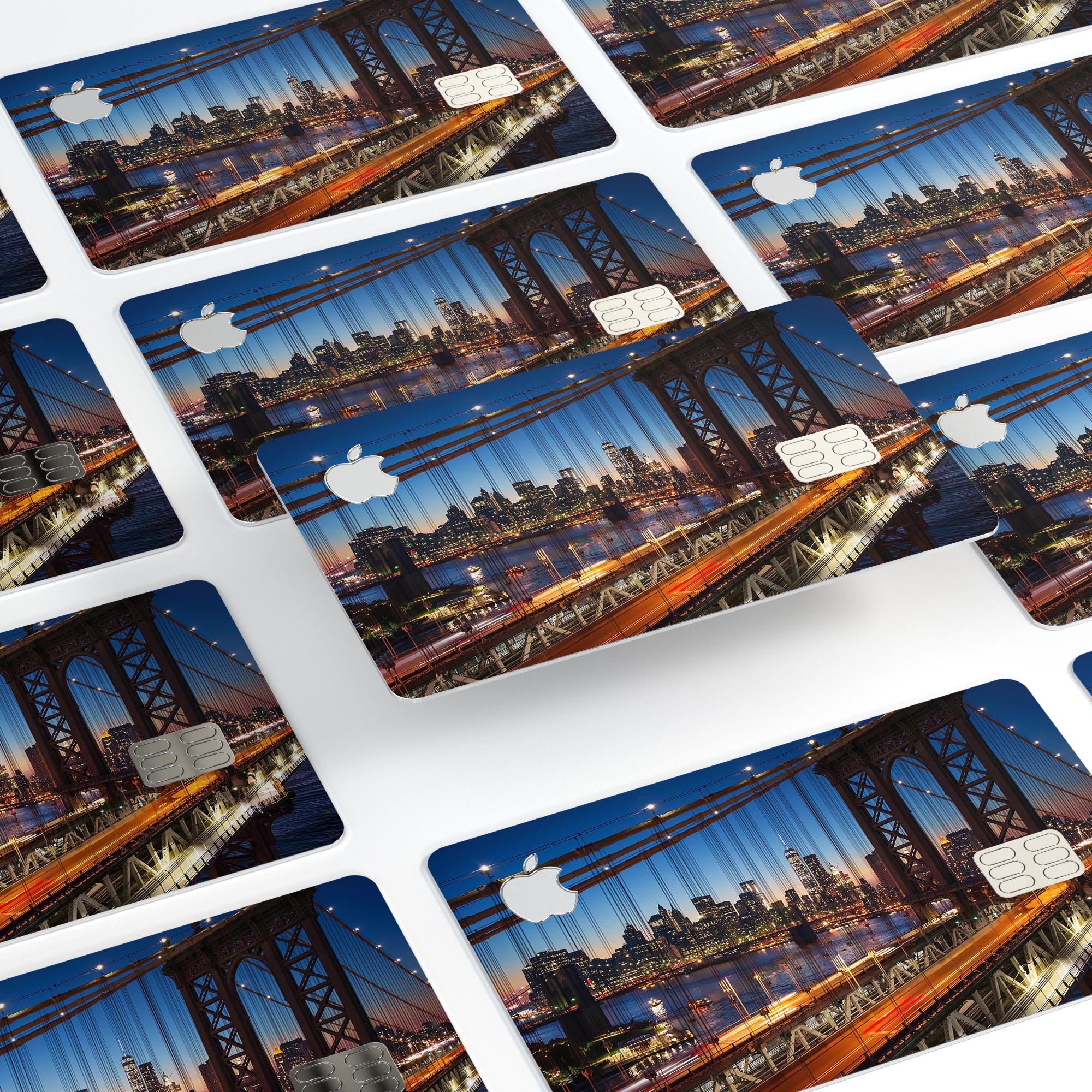 Brooklyn Glimpse Premium Protective Decal Skin-Kit for Apple Card, showcasing its sleek design and high-quality finish.