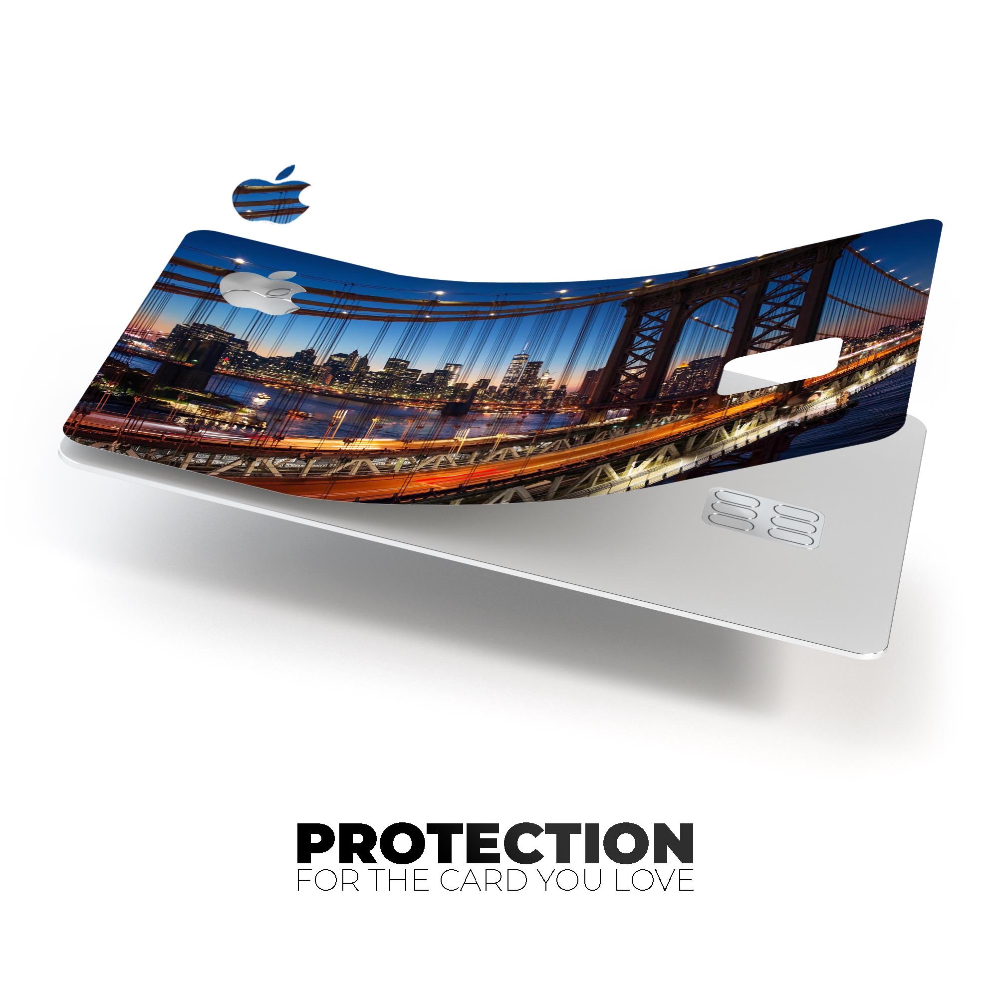 Brooklyn Glimpse Premium Protective Decal Skin-Kit for Apple Card, showcasing its sleek design and high-quality finish.