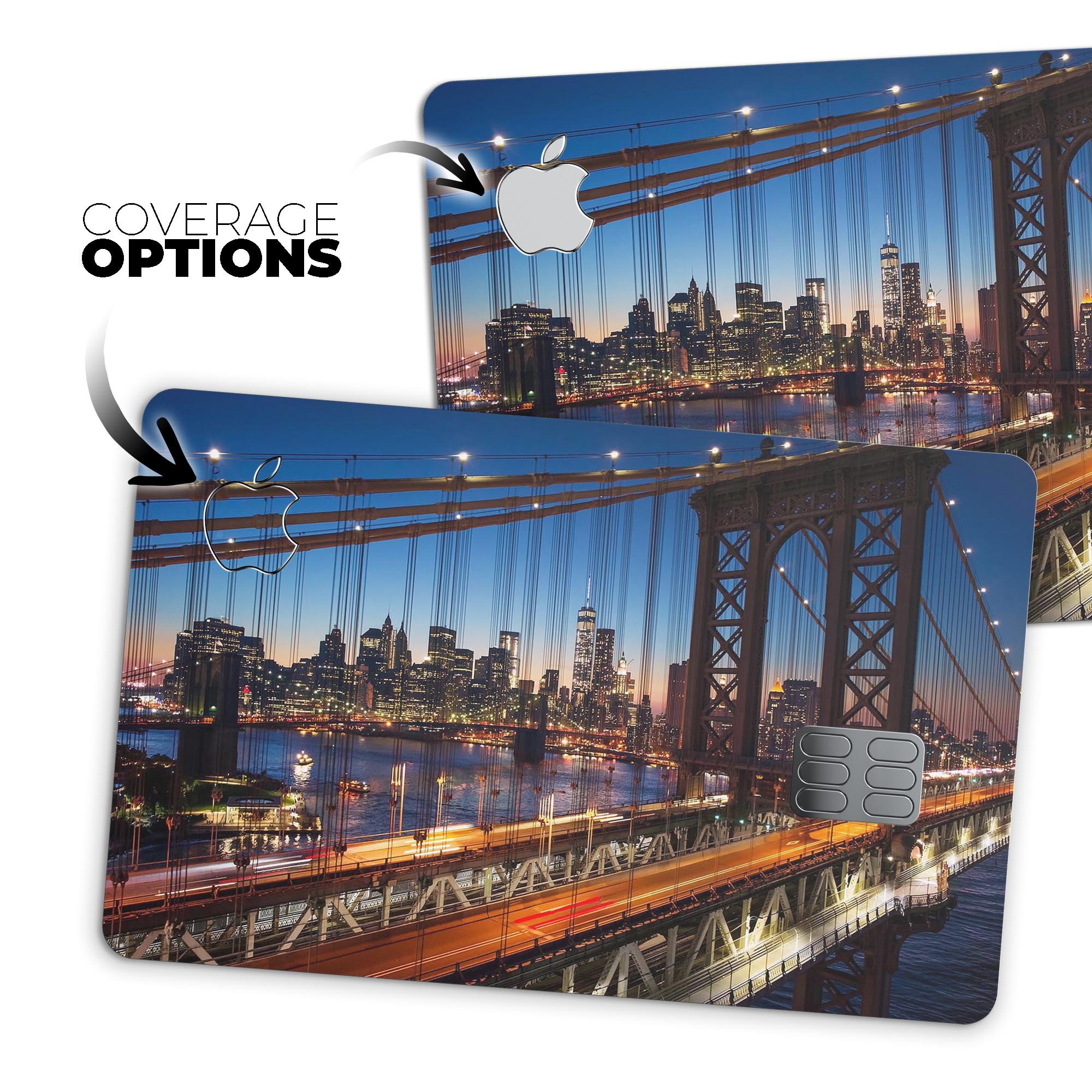 Brooklyn Glimpse Premium Protective Decal Skin-Kit for Apple Card, showcasing its sleek design and high-quality finish.