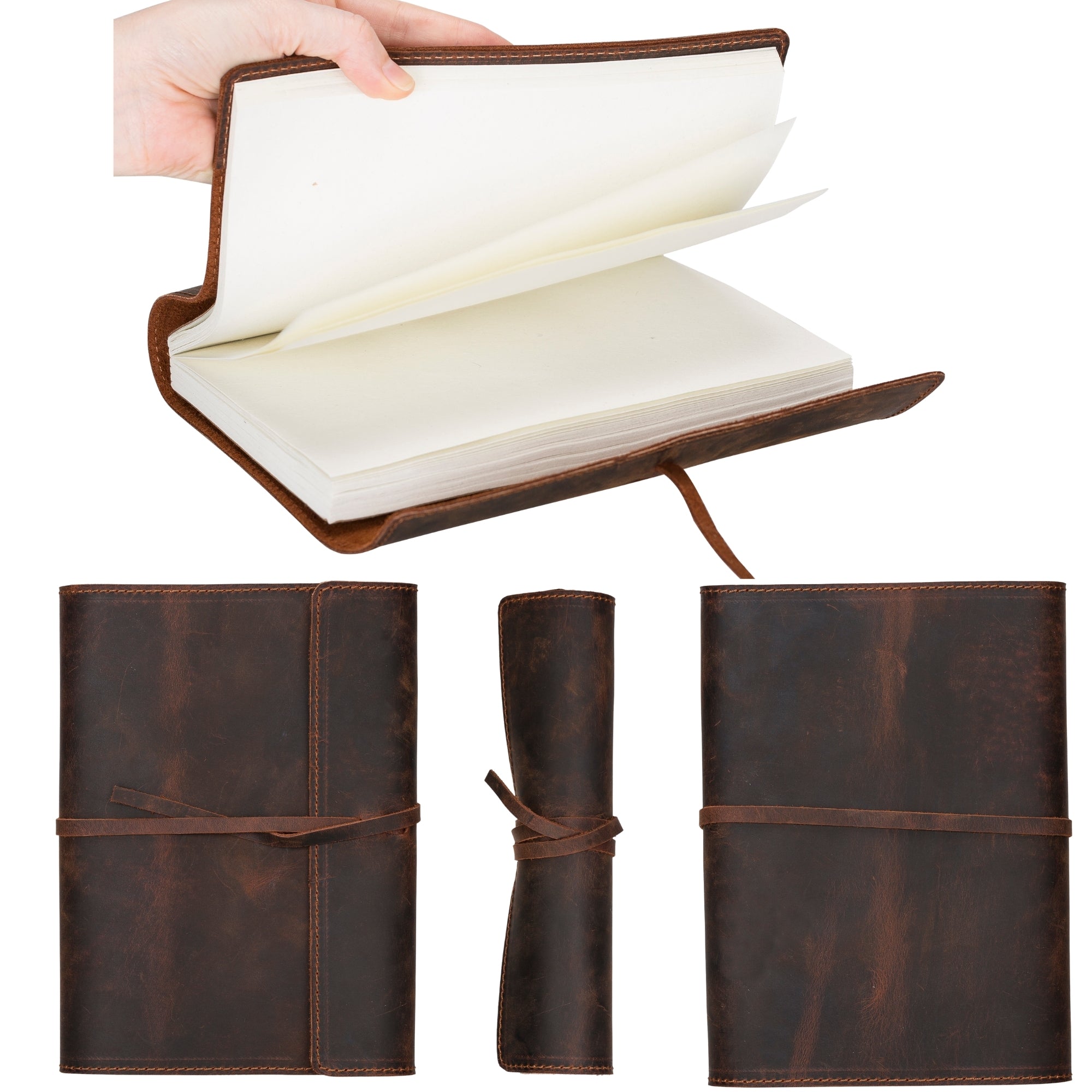 Broomfield Handcrafted Leather Diary Cover showcasing its elegant design and antique leather finish.