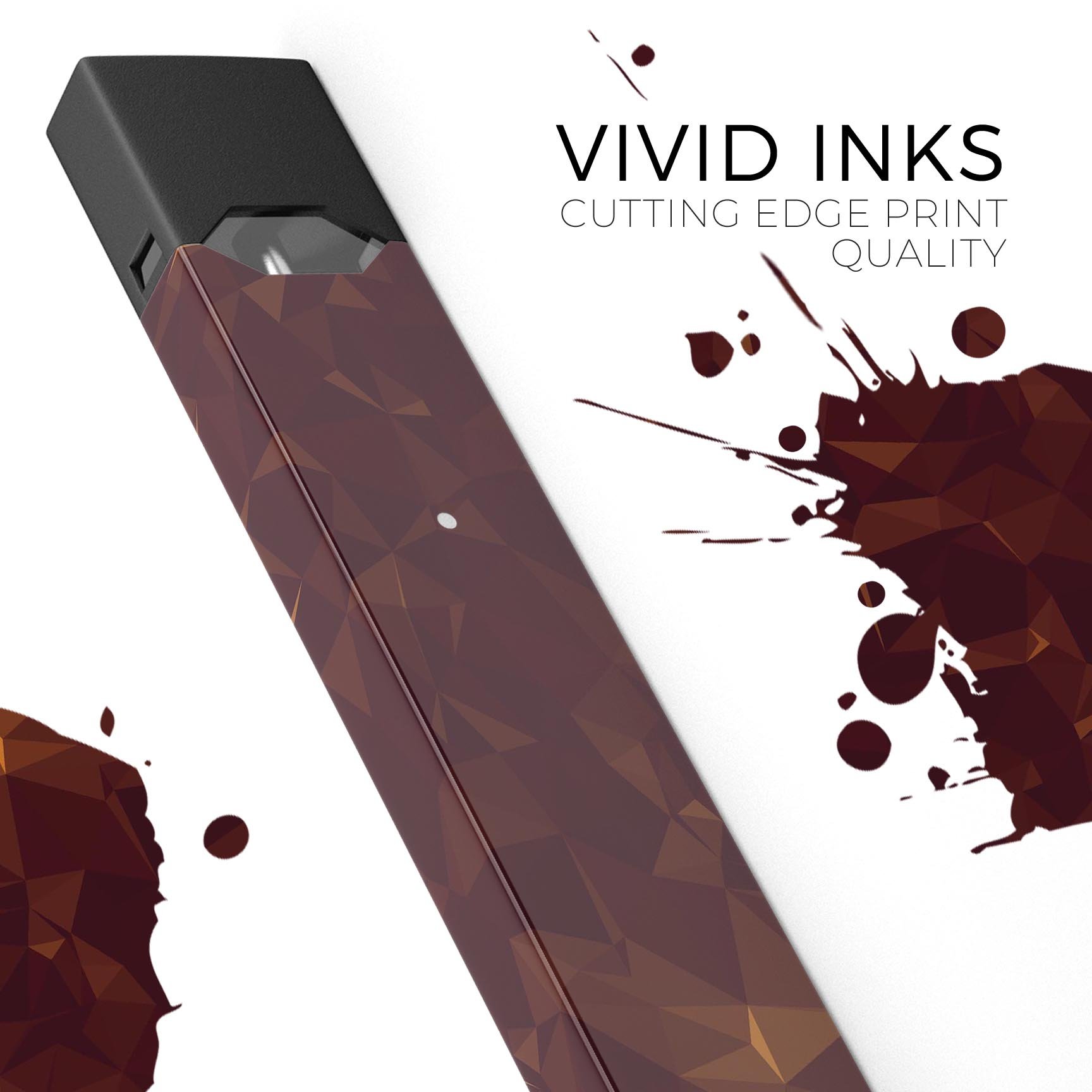 Brown and Copper Abstract Geometric Shapes decal for JUUL vaping device, showcasing a stylish design and premium quality.