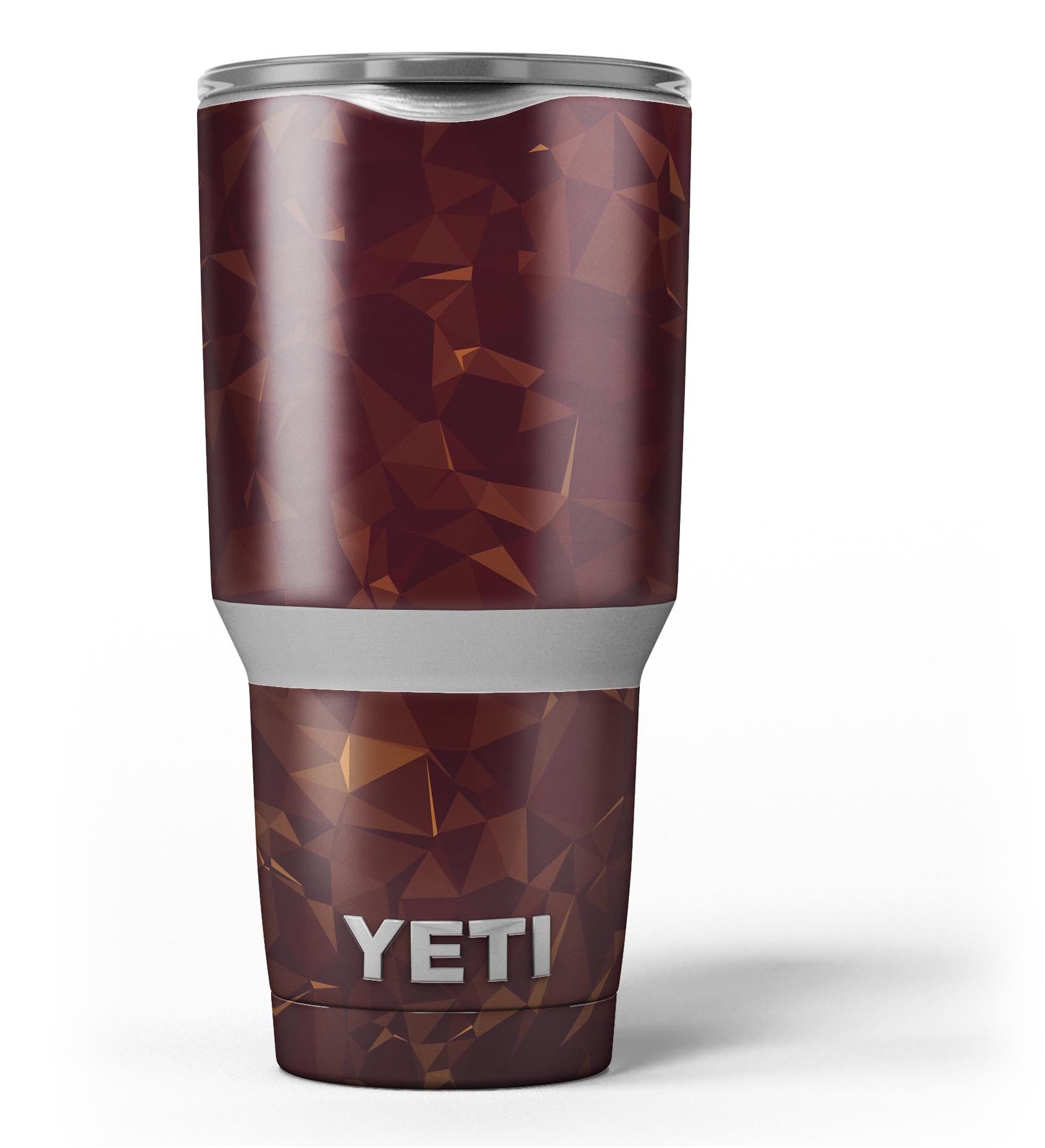 Brown and Copper Abstract Geometric Shapes skin decal vinyl wrap kit for Yeti Coolers, showcasing a stylish design and premium quality.