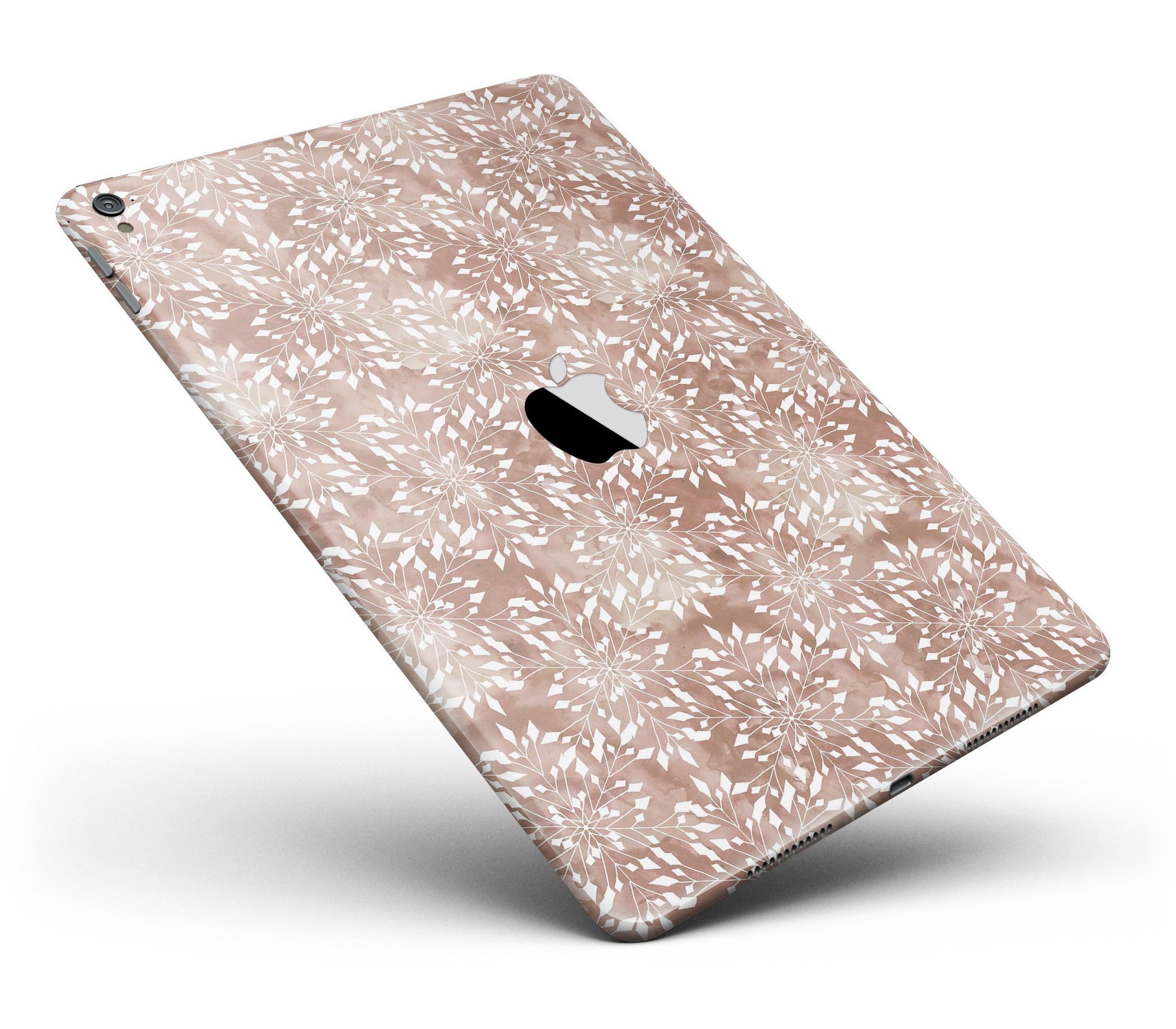 Brown and white fractal pattern full body skin for iPad Pro, showcasing its stylish design and premium vinyl material.