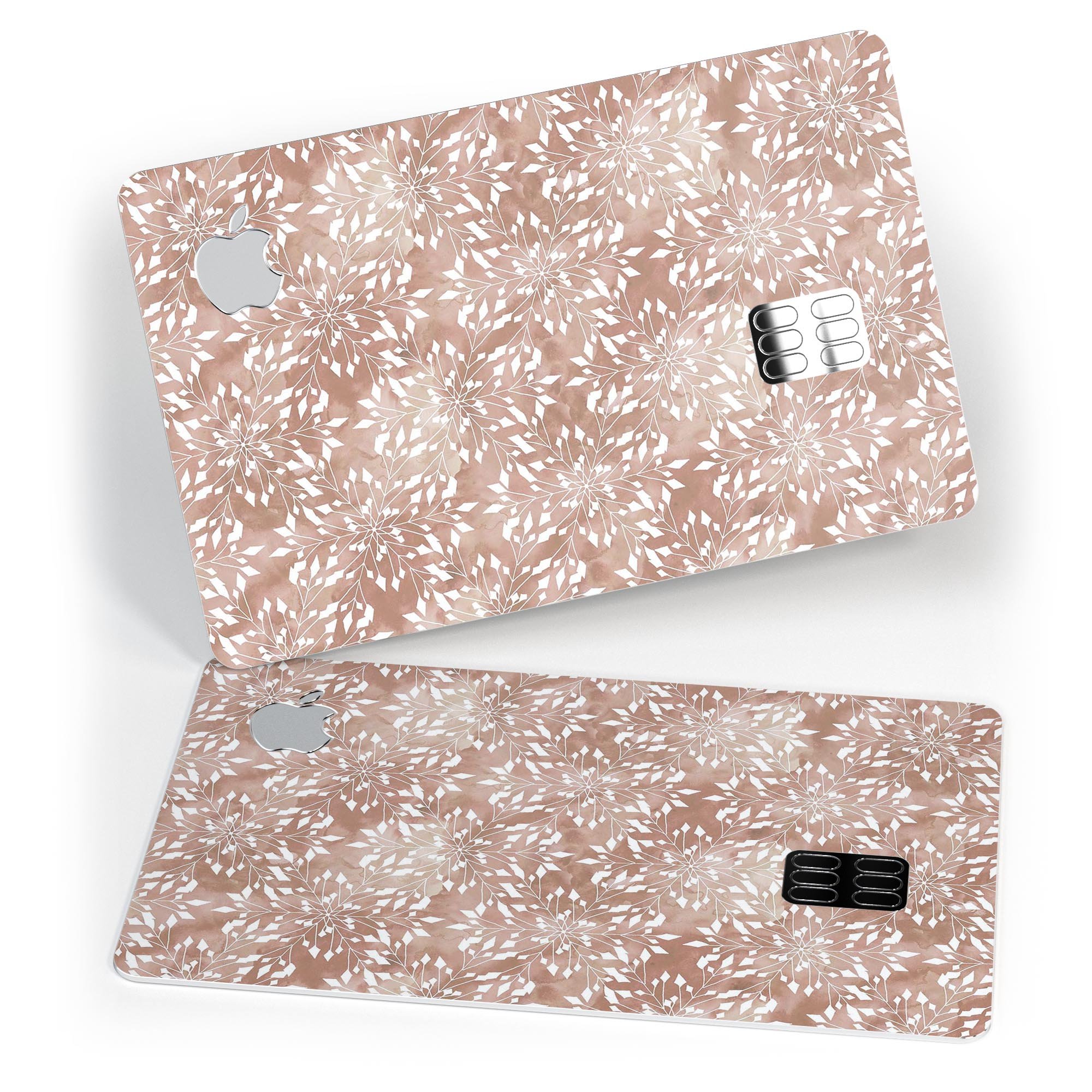 Brown and white fractal pattern protective decal skin for Apple Card, showcasing its stylish design and premium quality.