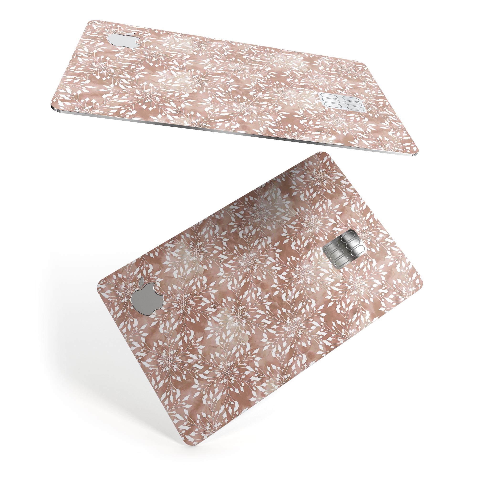 Brown and white fractal pattern protective decal skin for Apple Card, showcasing its stylish design and premium quality.