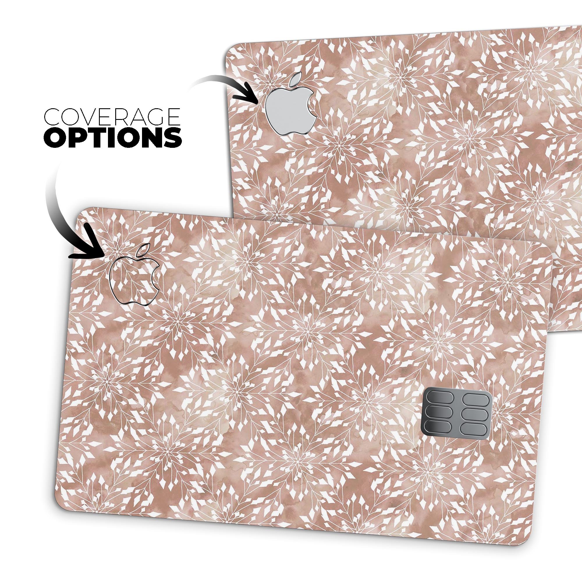Brown and white fractal pattern protective decal skin for Apple Card, showcasing its stylish design and premium quality.