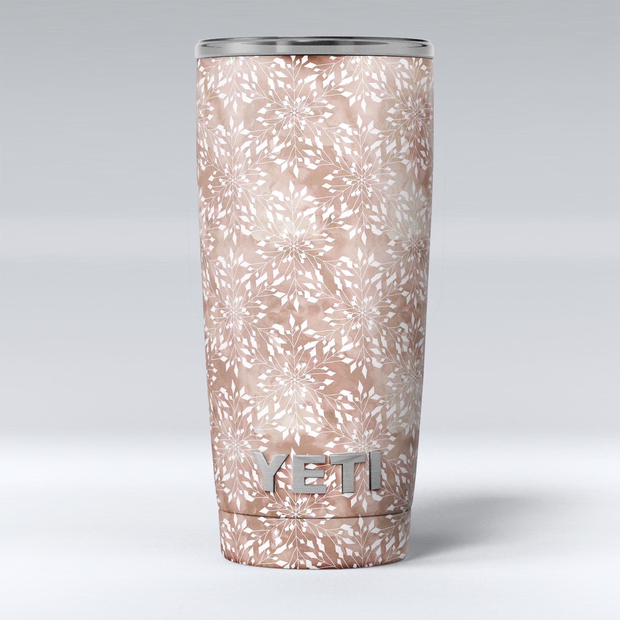 Brown and White Fractal Pattern skin decal vinyl wrap kit for Yeti Coolers, showcasing its unique design and premium quality.