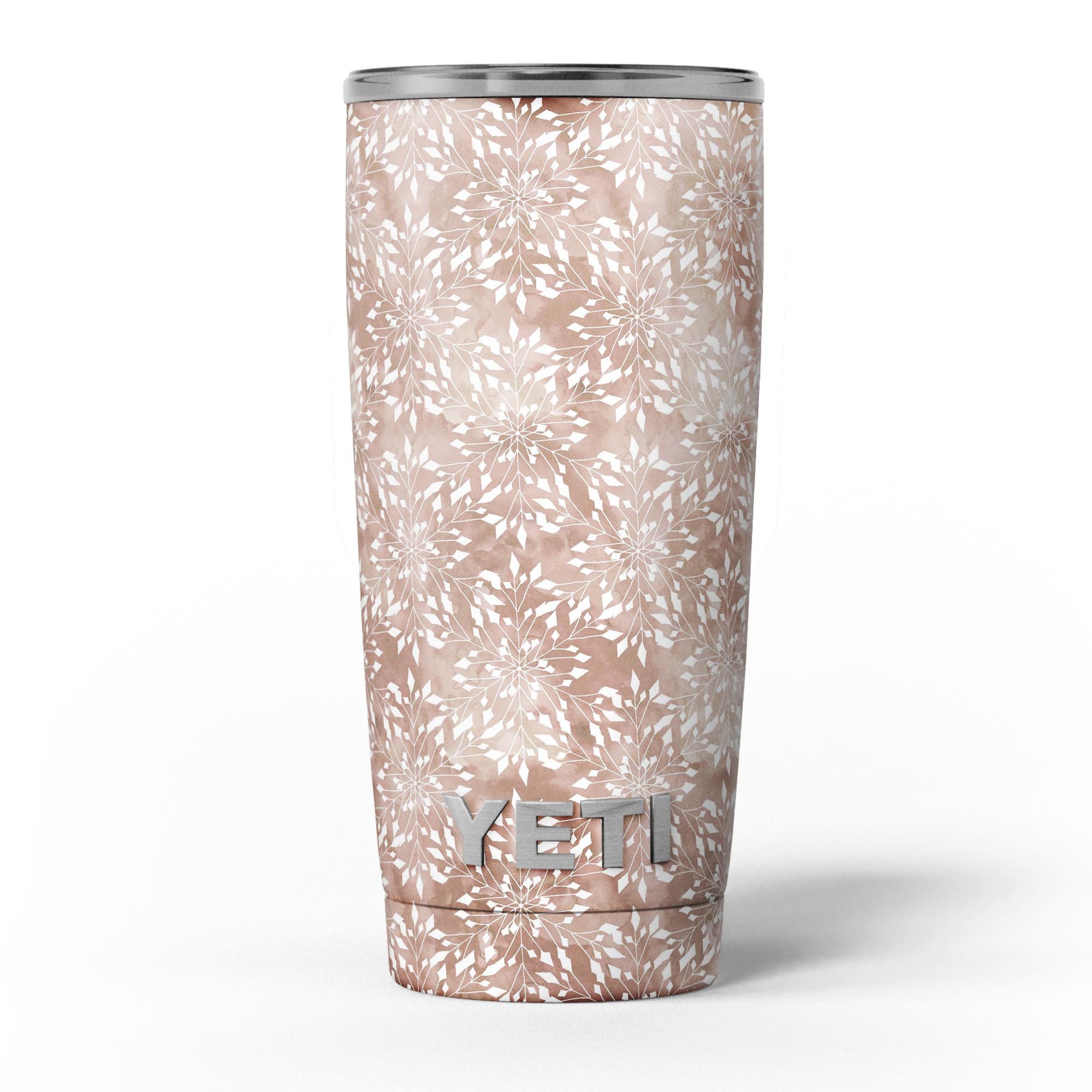 Brown and White Fractal Pattern skin decal vinyl wrap kit for Yeti Coolers, showcasing its unique design and premium quality.