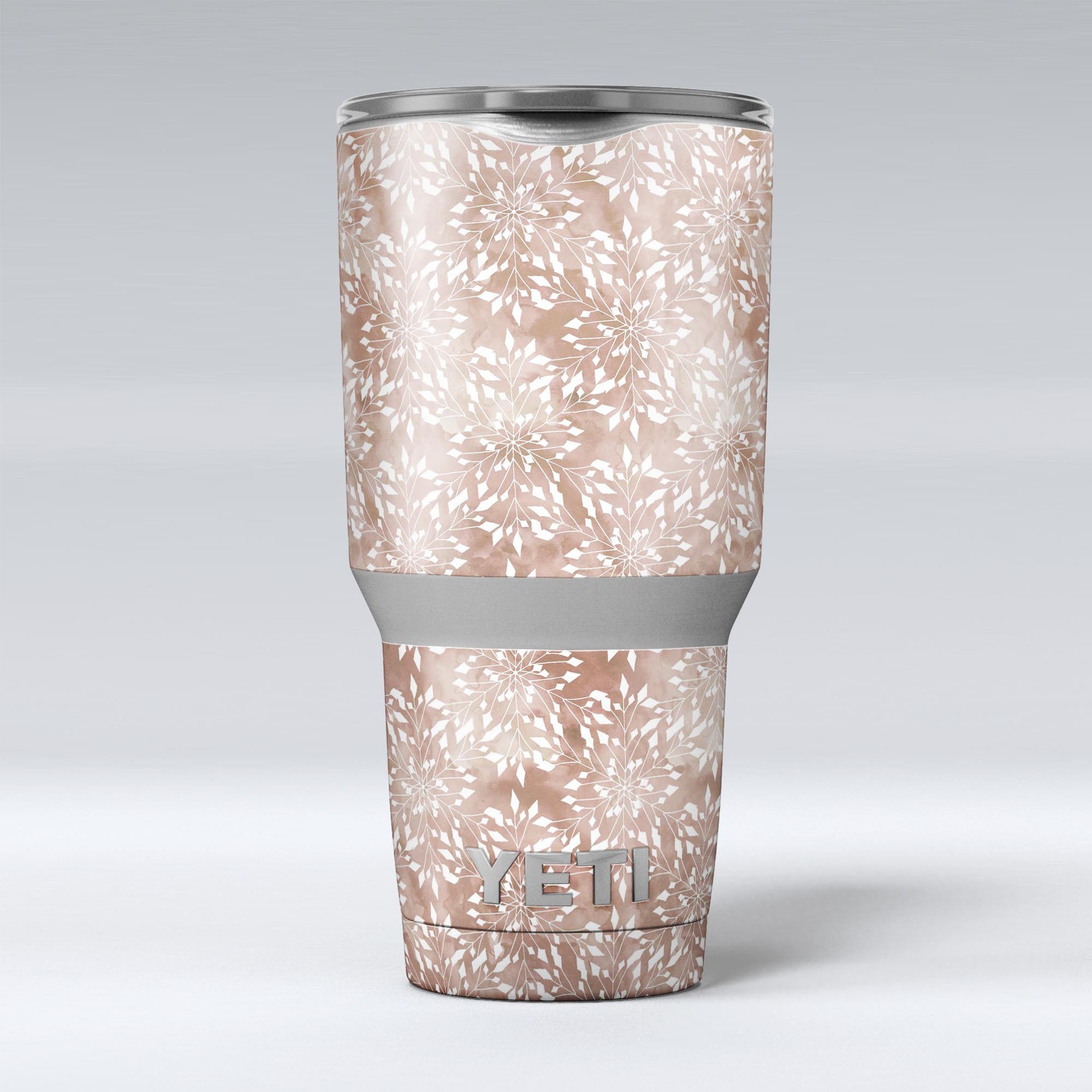 Brown and White Fractal Pattern skin decal vinyl wrap kit for Yeti Coolers, showcasing its unique design and premium quality.