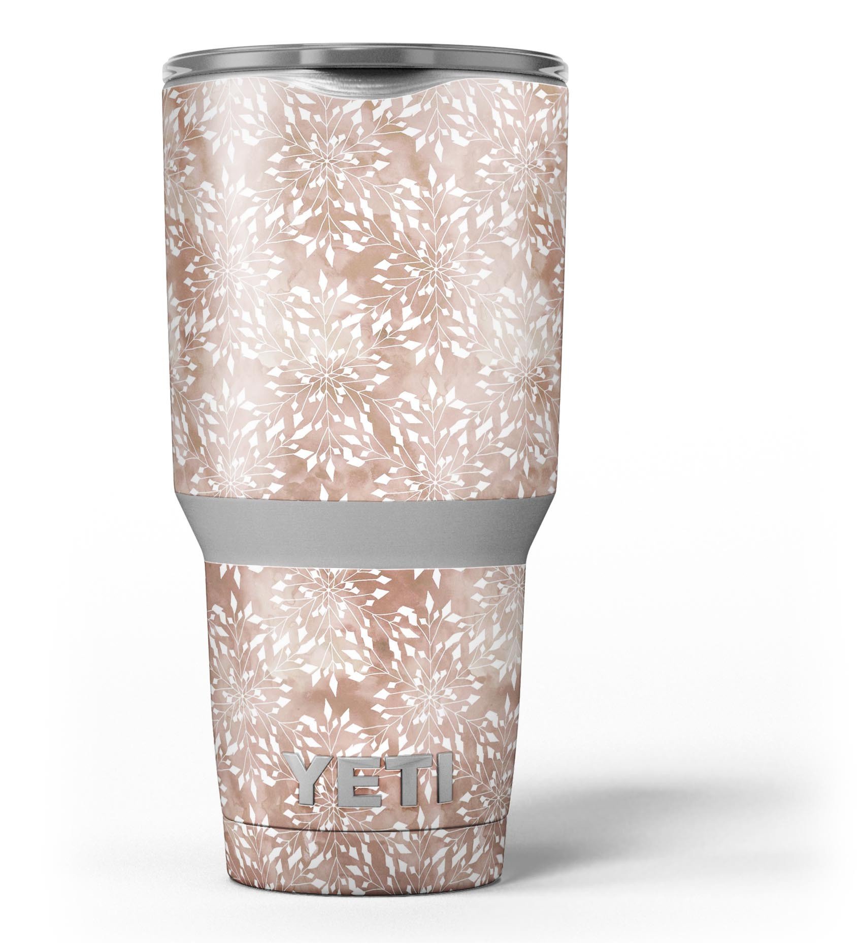 Brown and White Fractal Pattern skin decal vinyl wrap kit for Yeti Coolers, showcasing its unique design and premium quality.