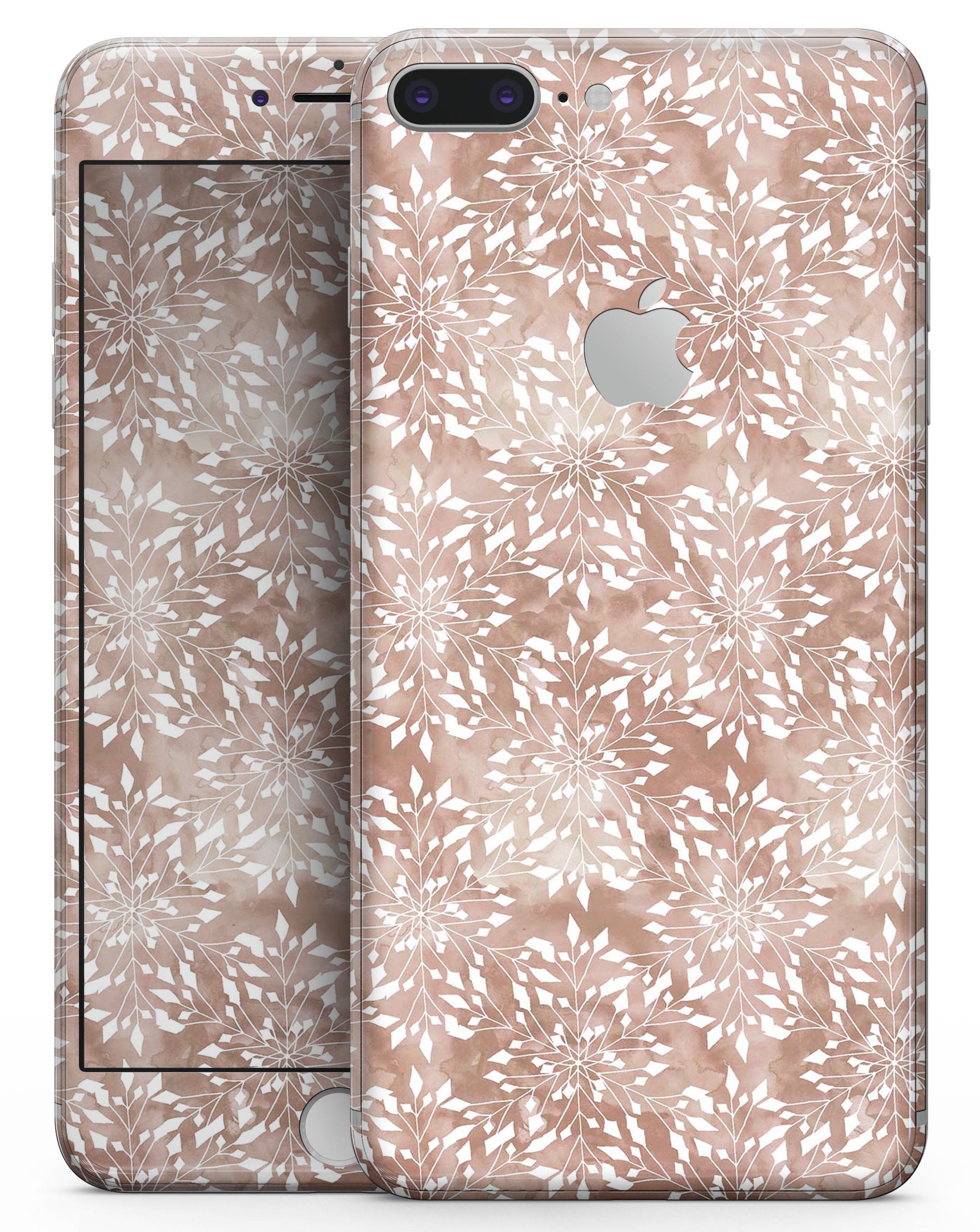 Brown and White Fractal Pattern skin for iPhone 8 and 8 Plus, showcasing its stylish design and premium vinyl material.