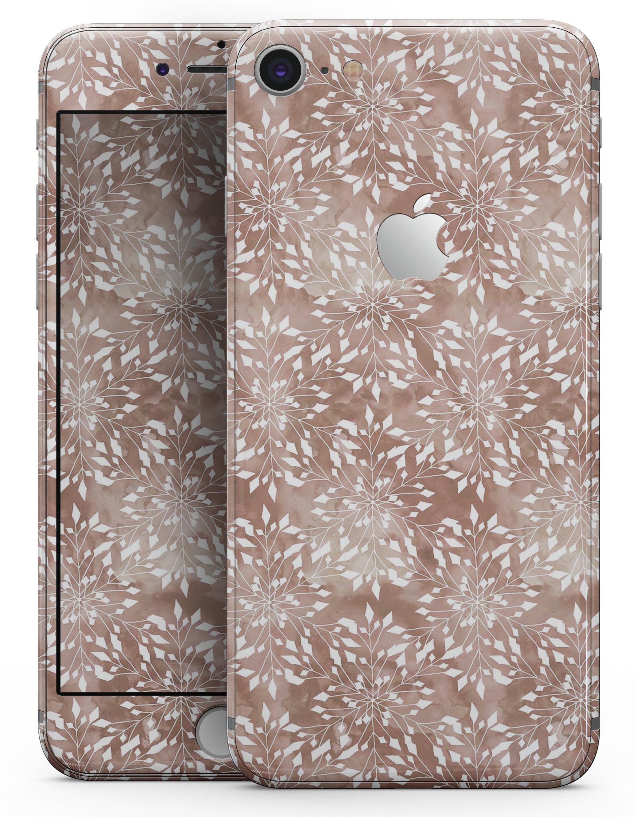 Brown and White Fractal Pattern skin for iPhone 8 and 8 Plus, showcasing its stylish design and premium vinyl material.