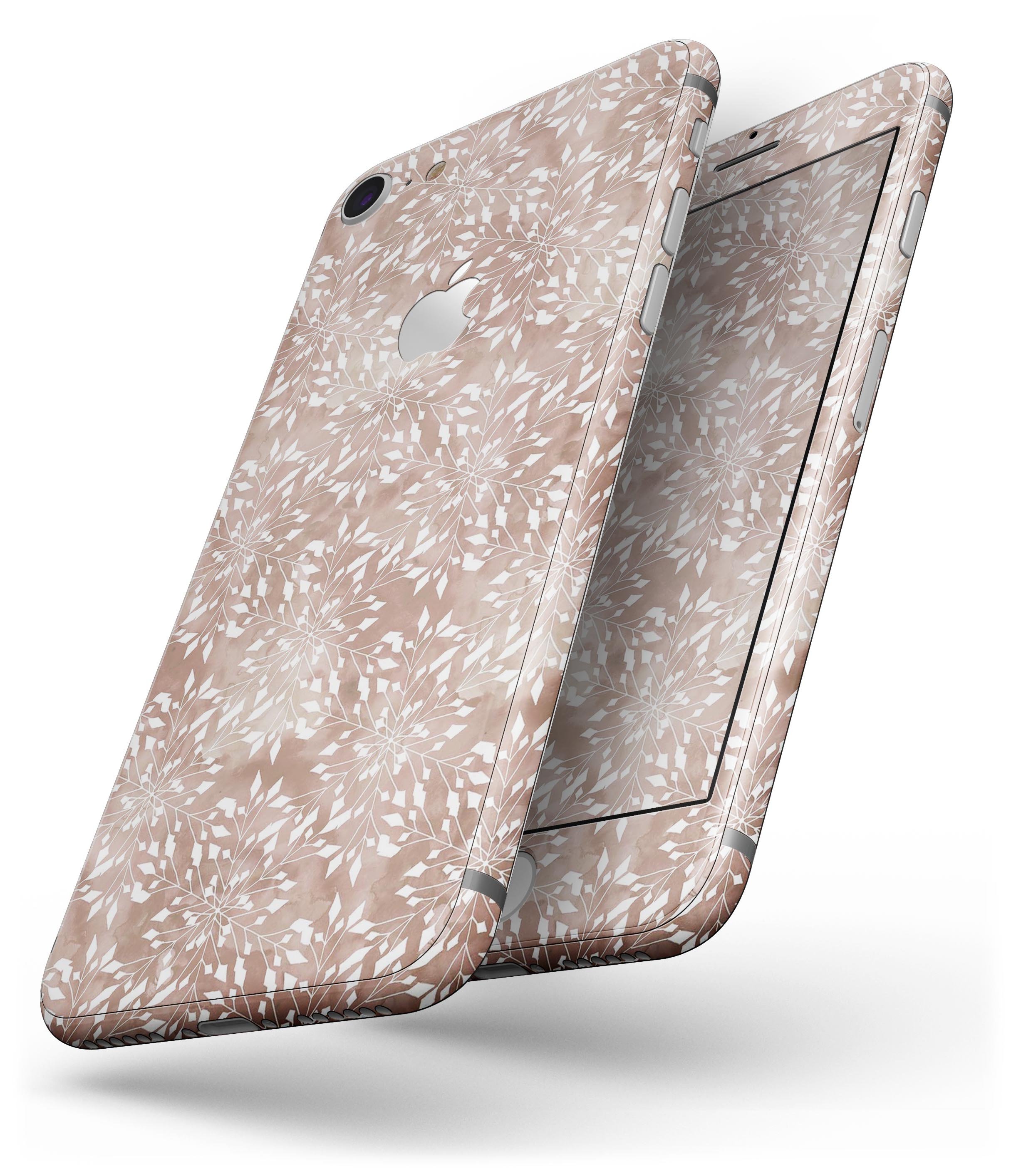 Brown and White Fractal Pattern skin for iPhone 8 and 8 Plus, showcasing its stylish design and premium vinyl material.