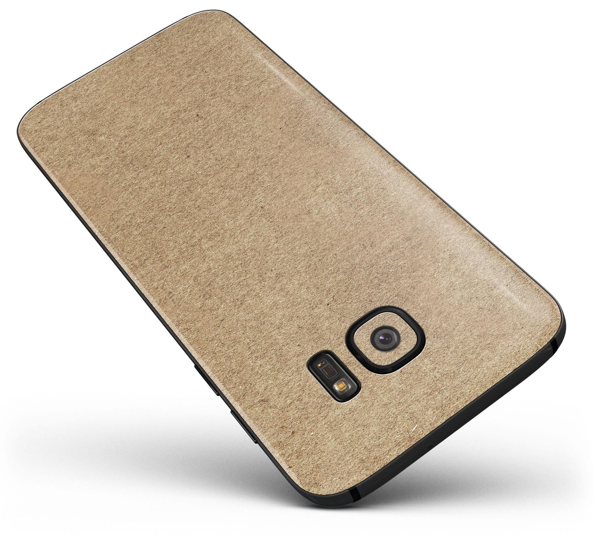 Brown Cork Surface Skin-Kit for Samsung Galaxy S7, showcasing a stylish cork design with a full-body wrap.