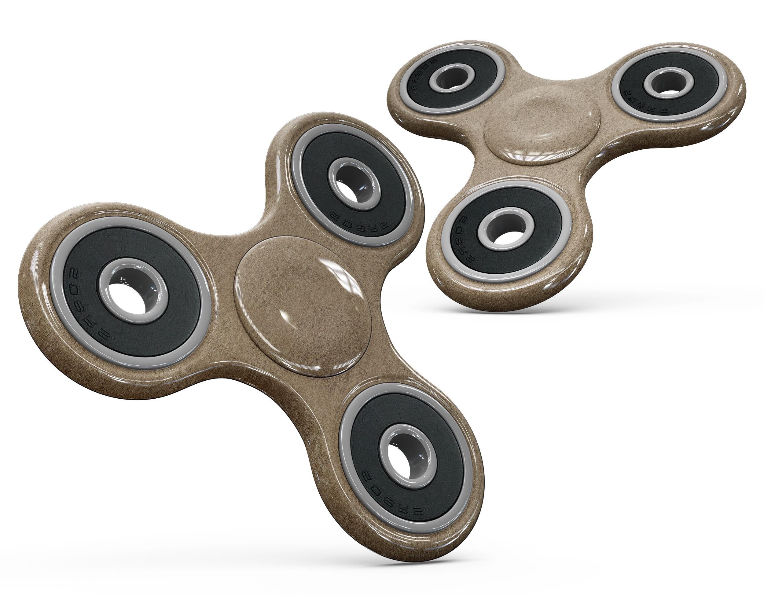 Brown cork surface full-body skin kit for fidget spinner, showcasing its unique design and premium vinyl material.