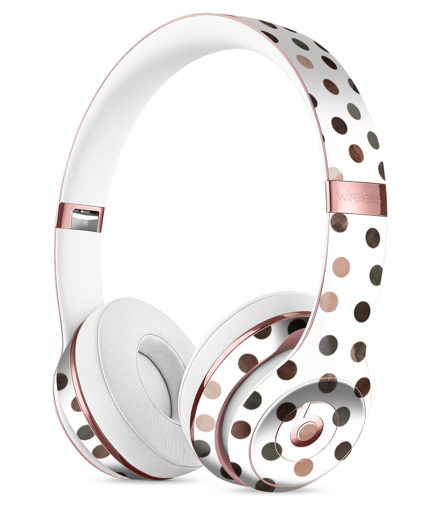 Brown Watercolor Dots skin for Beats by Dre Solo 3 Wireless Headphones, showcasing a stylish design with protective features.