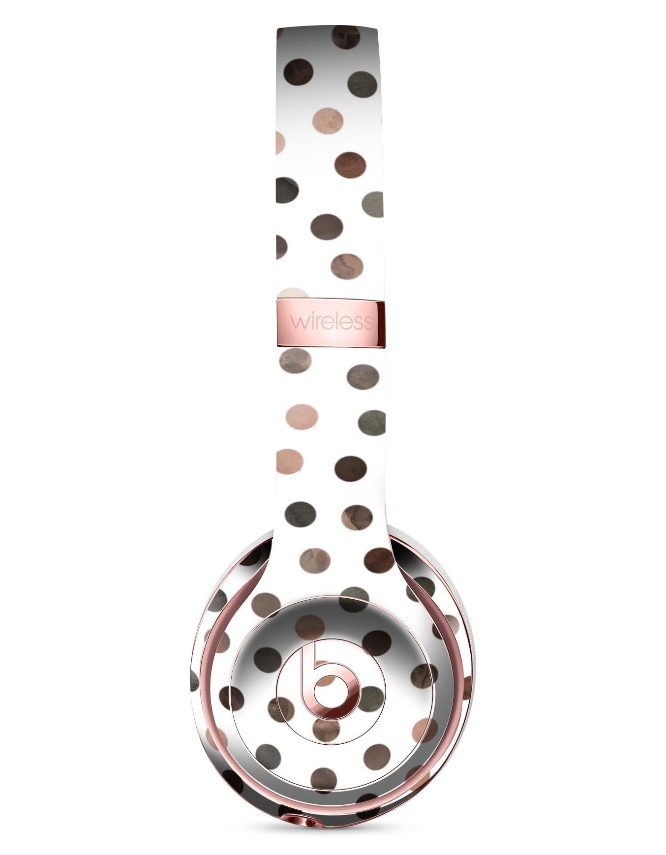 Brown Watercolor Dots skin for Beats by Dre Solo 3 Wireless Headphones, showcasing a stylish design with protective features.