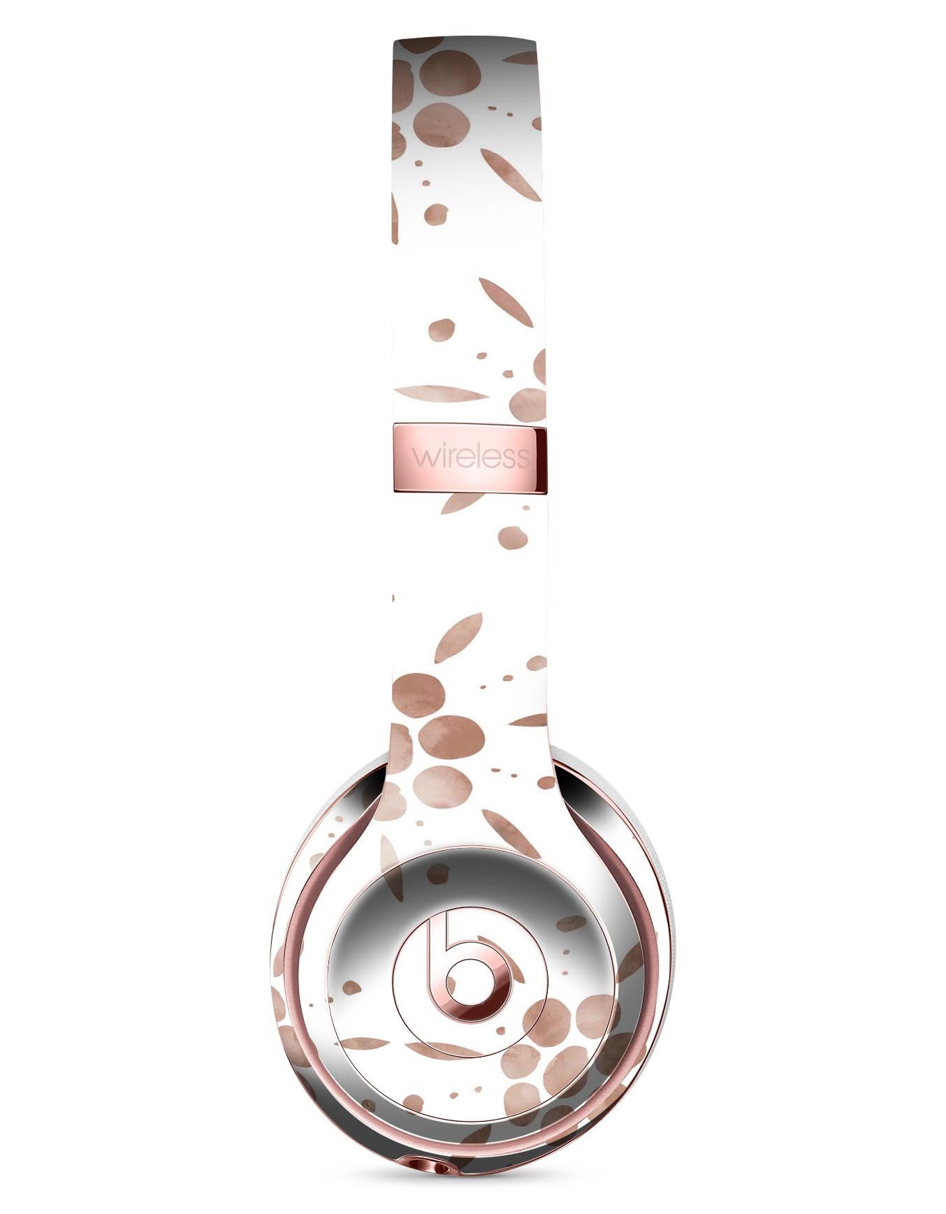 Brown Watercolor Flowers V1 Skin Kit for Beats by Dre Solo 3 Wireless Headphones, showcasing a vibrant floral design.