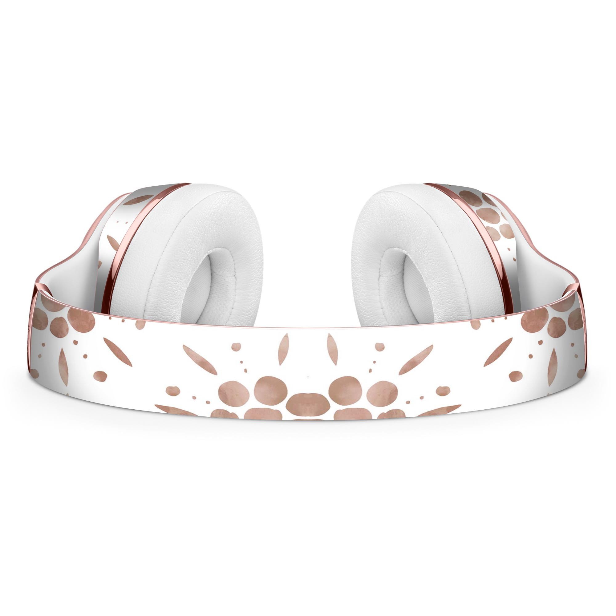 Brown Watercolor Flowers V1 Skin Kit for Beats by Dre Solo 3 Wireless Headphones, showcasing a vibrant floral design.