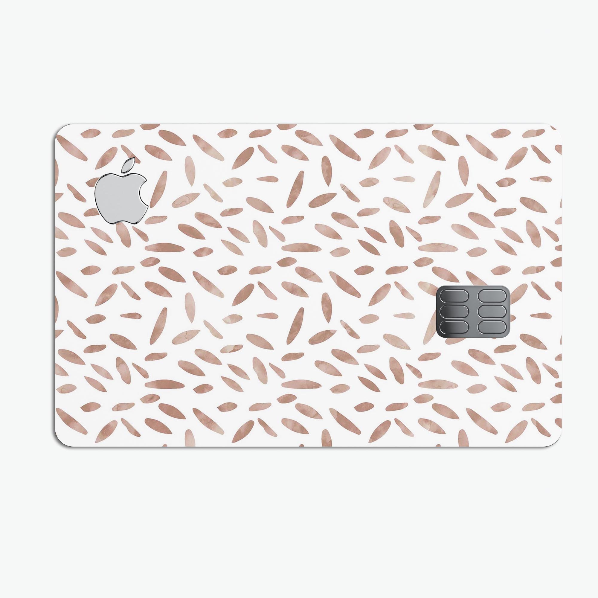 Brown Watercolor Pedals decal skin for Apple Card, showcasing a stylish design with premium protective features.