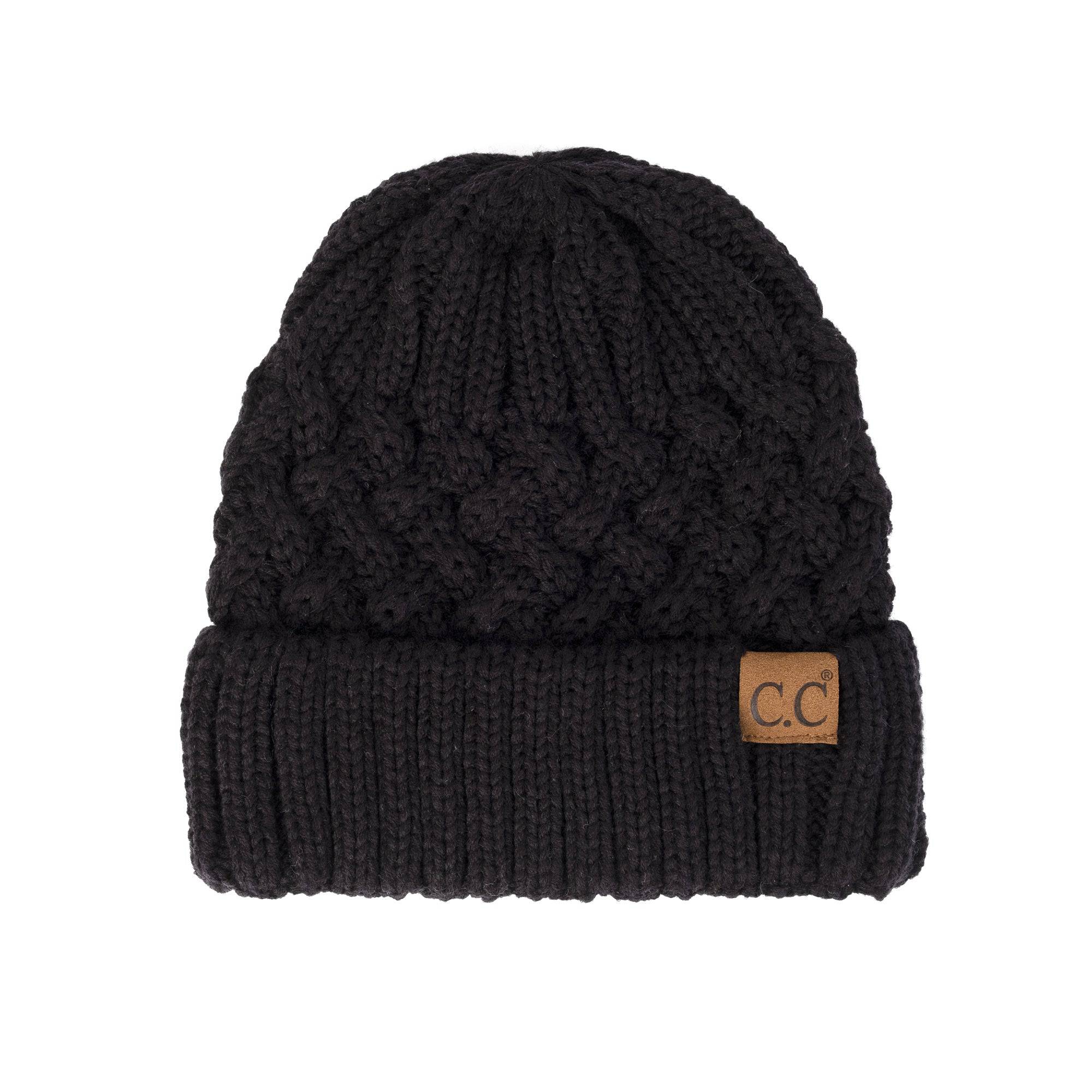 CC Beanie Lattice Pattern in a stylish design, showcasing its unique lattice texture and folded band.