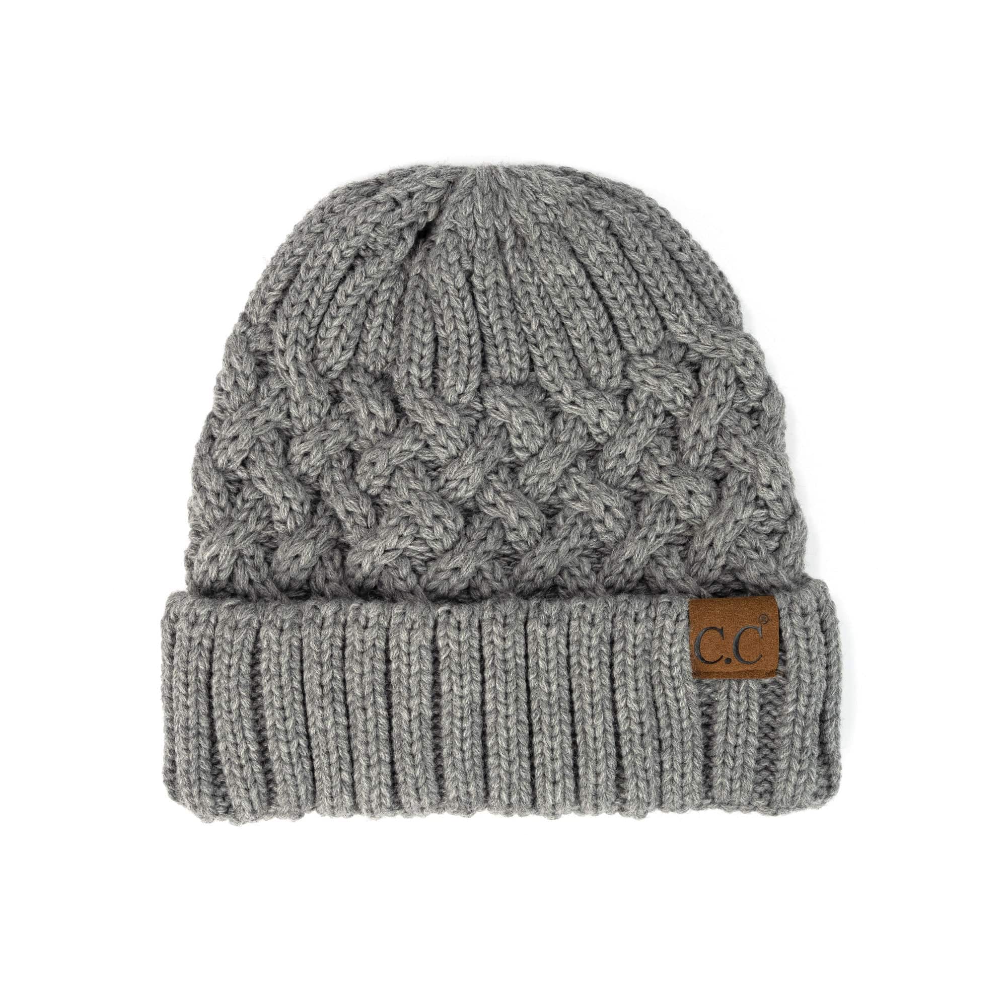 CC Beanie Lattice Pattern in a stylish design, showcasing its unique lattice texture and folded band.