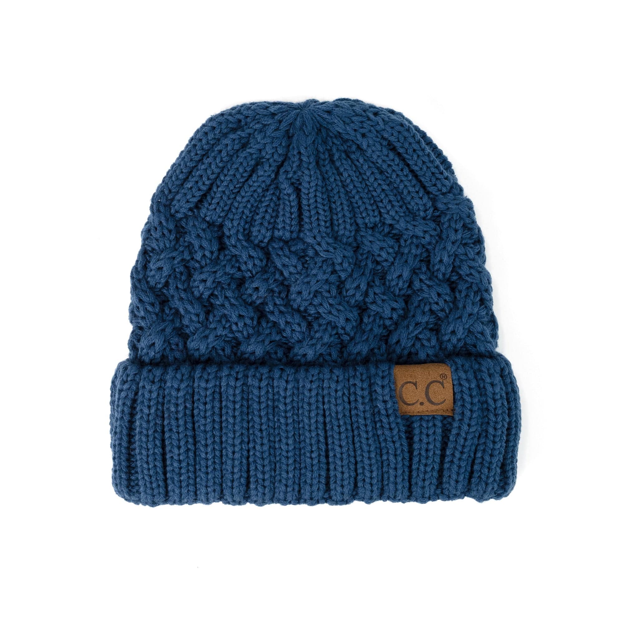 CC Beanie Lattice Pattern in a stylish design, showcasing its unique lattice texture and folded band.