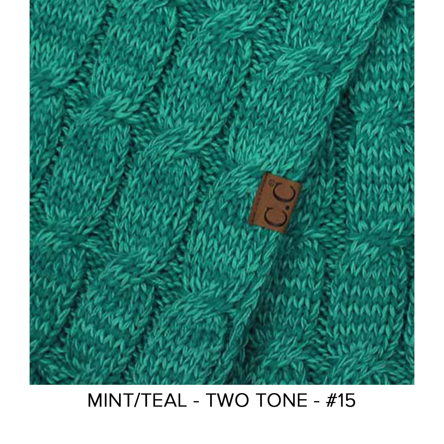 CC Brand Multi-Toned Touchscreen Tech Phone Gloves in various colors, showcasing a stylish cable knit design suitable for winter.