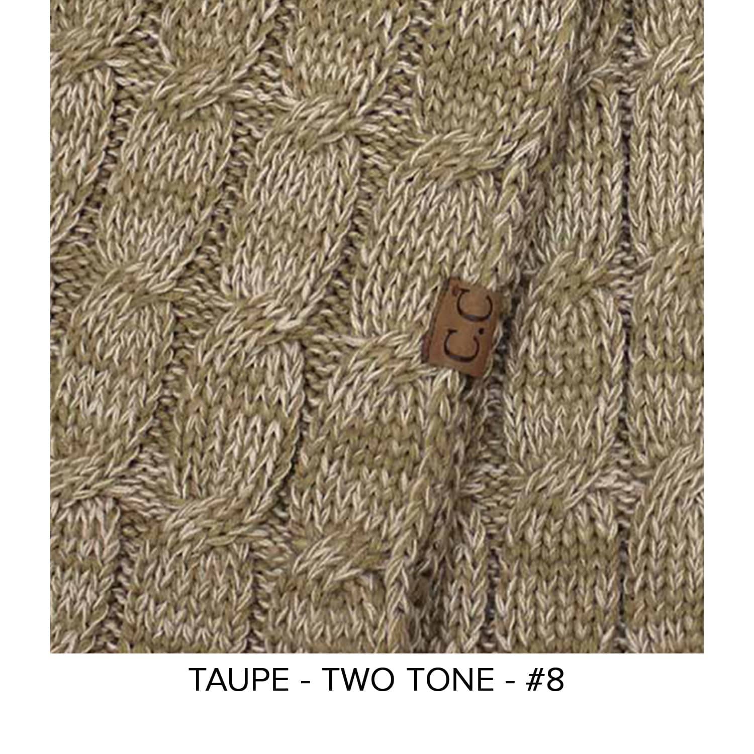 CC Brand Multi-Toned Touchscreen Tech Phone Gloves in various colors, showcasing a stylish cable knit design suitable for winter.