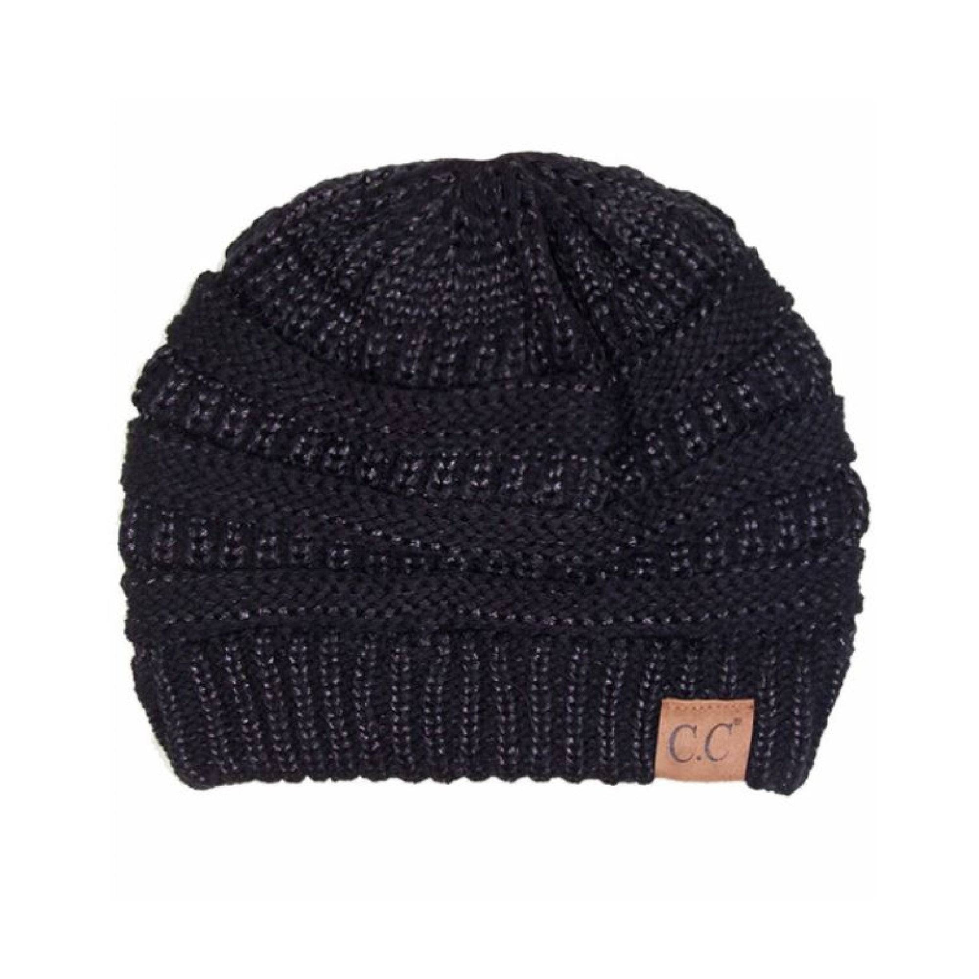CC Cozy Metallic Cable Knit Skully Beanie in various trending colors with a stylish cable knit pattern and metallic accents.