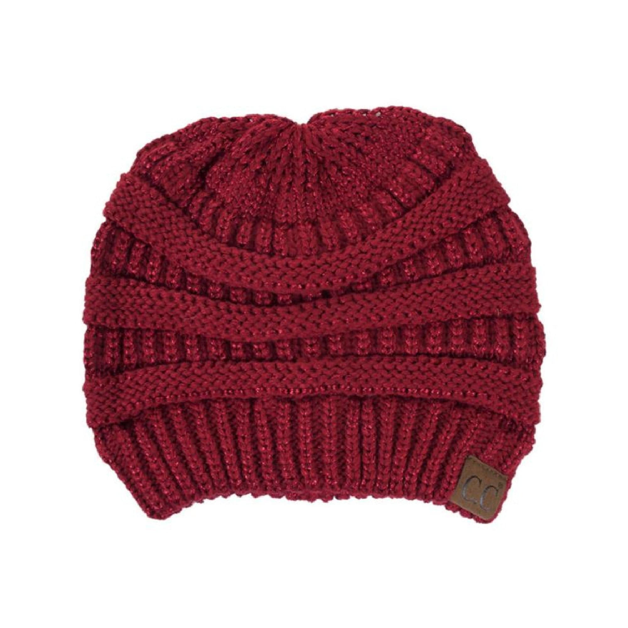CC Cozy Metallic Cable Knit Skully Beanie in various trending colors with a stylish cable knit pattern and metallic accents.