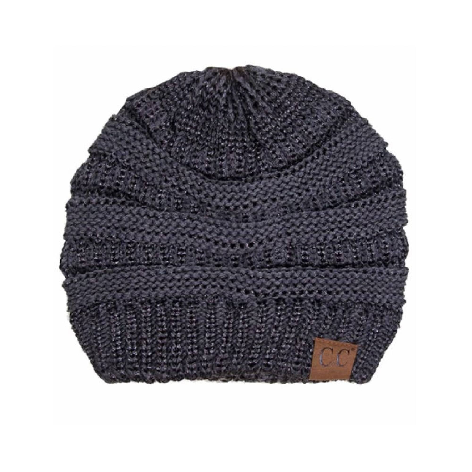 CC Cozy Metallic Cable Knit Skully Beanie in various trending colors with a stylish cable knit pattern and metallic accents.