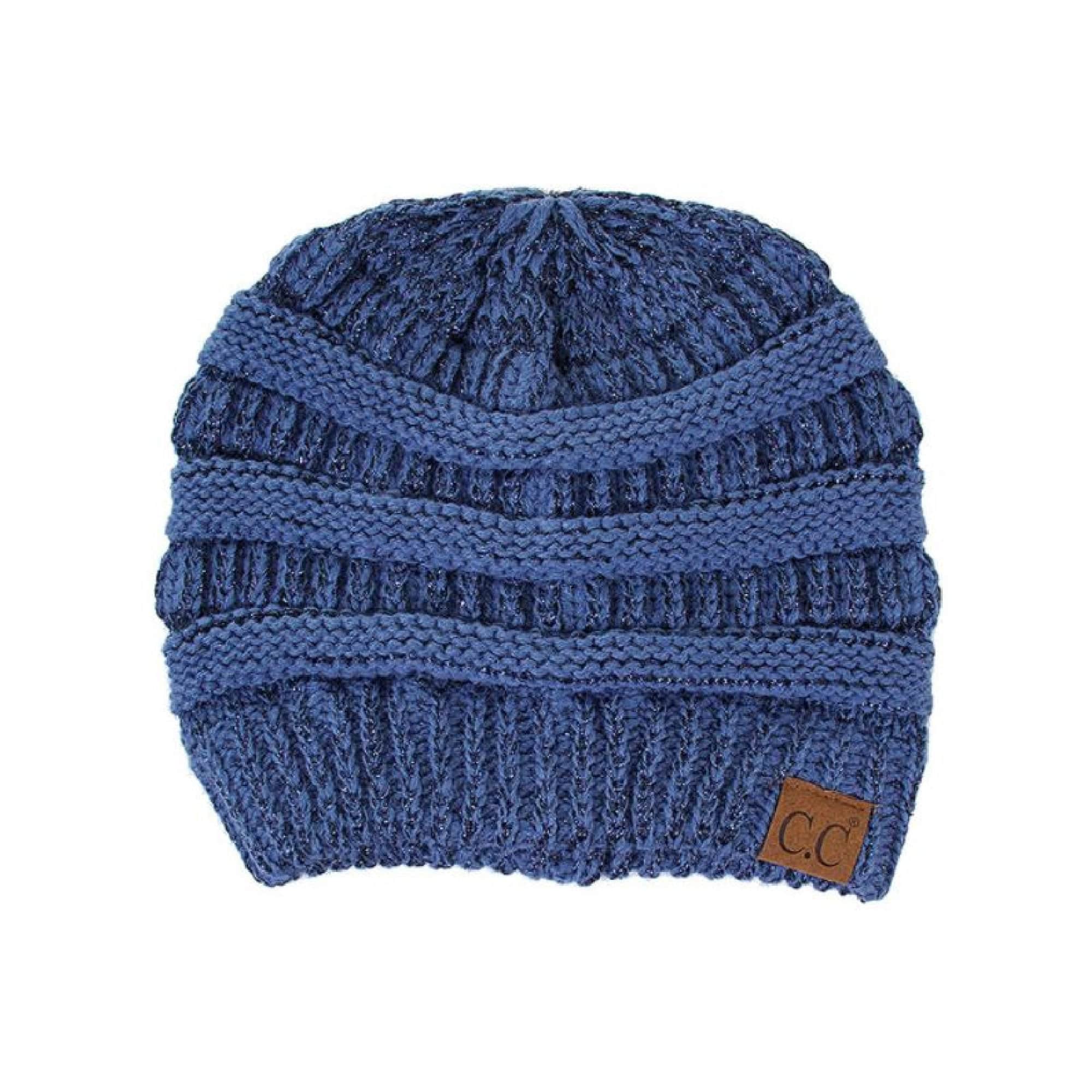 CC Cozy Metallic Cable Knit Skully Beanie in various trending colors with a stylish cable knit pattern and metallic accents.