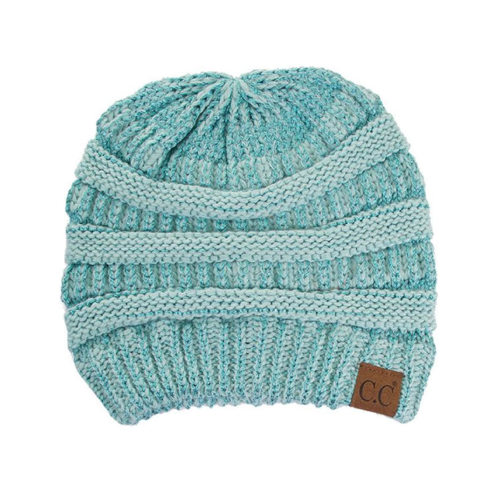 CC Cozy Metallic Cable Knit Skully Beanie in various trending colors with a stylish cable knit pattern and metallic accents.