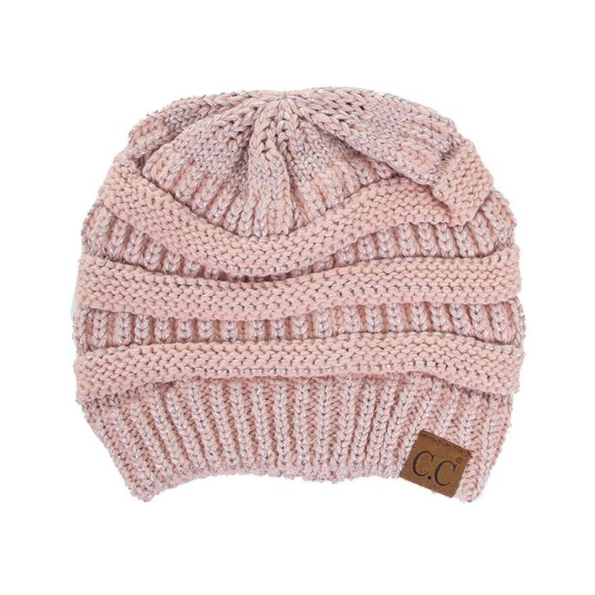 CC Cozy Metallic Cable Knit Skully Beanie in various trending colors with a stylish cable knit pattern and metallic accents.