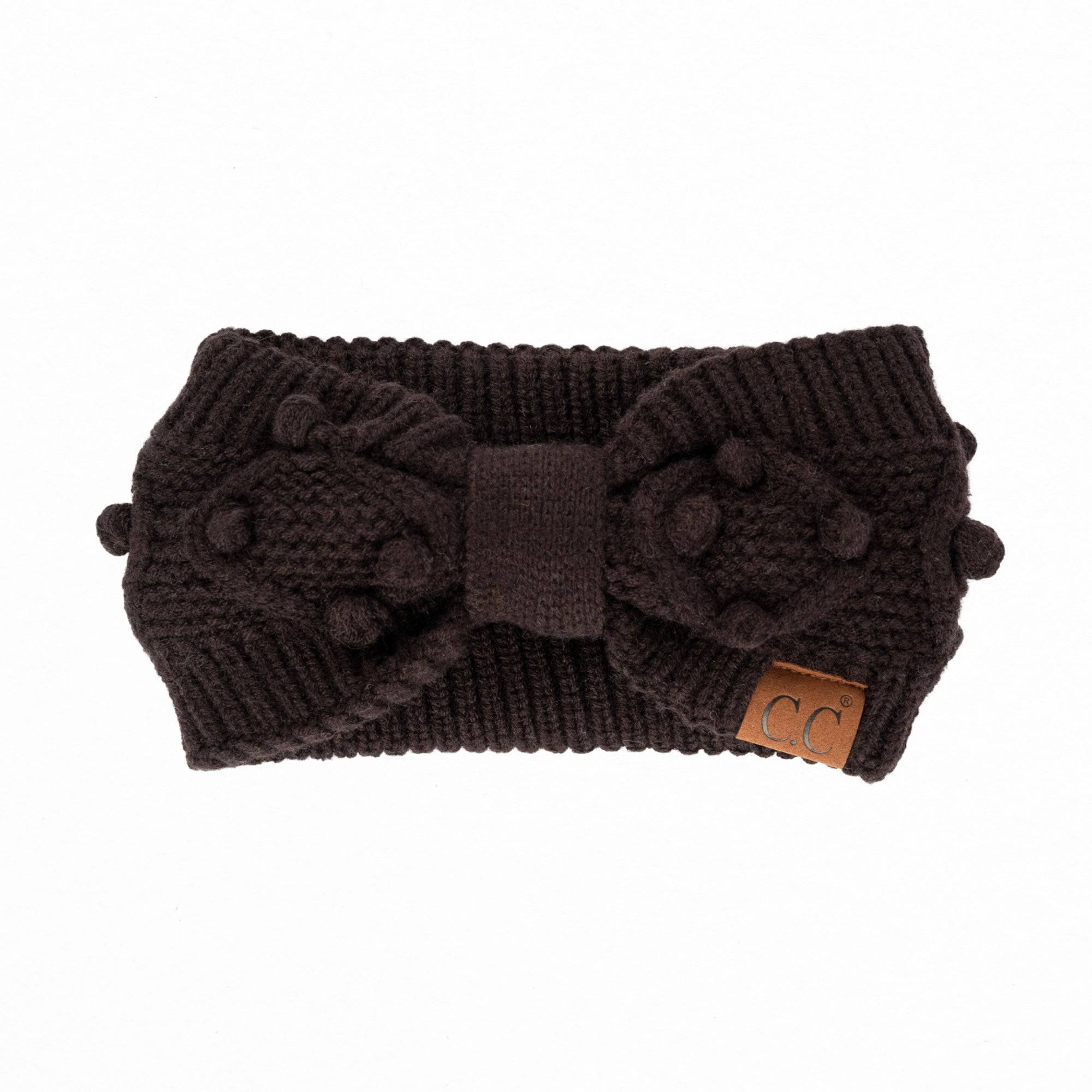 CC Crafted Pom Detail Head Wrap featuring hand-sewn bobbles in a soft fabric, perfect for stylish comfort.