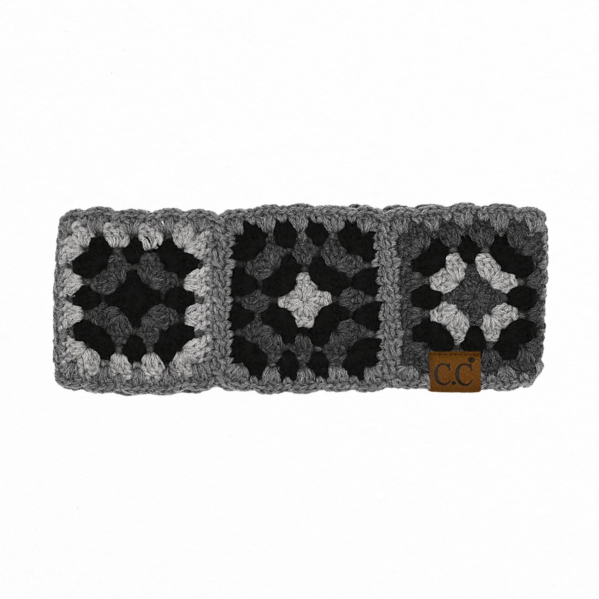 C.C Handmade Colorful Crochet Pattern Head Wrap featuring vibrant colors and soft lining, perfect for winter wear.