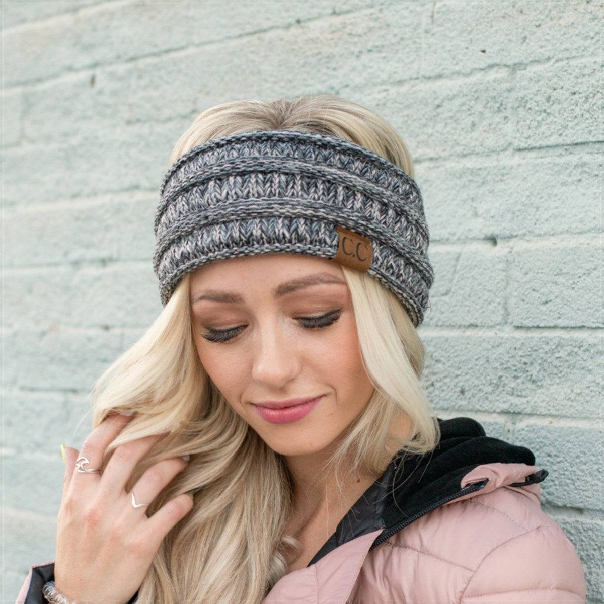 CC Multi-Color Lined Head Wrap showcasing vibrant colors and cozy fleece lining, perfect for stylish warmth.