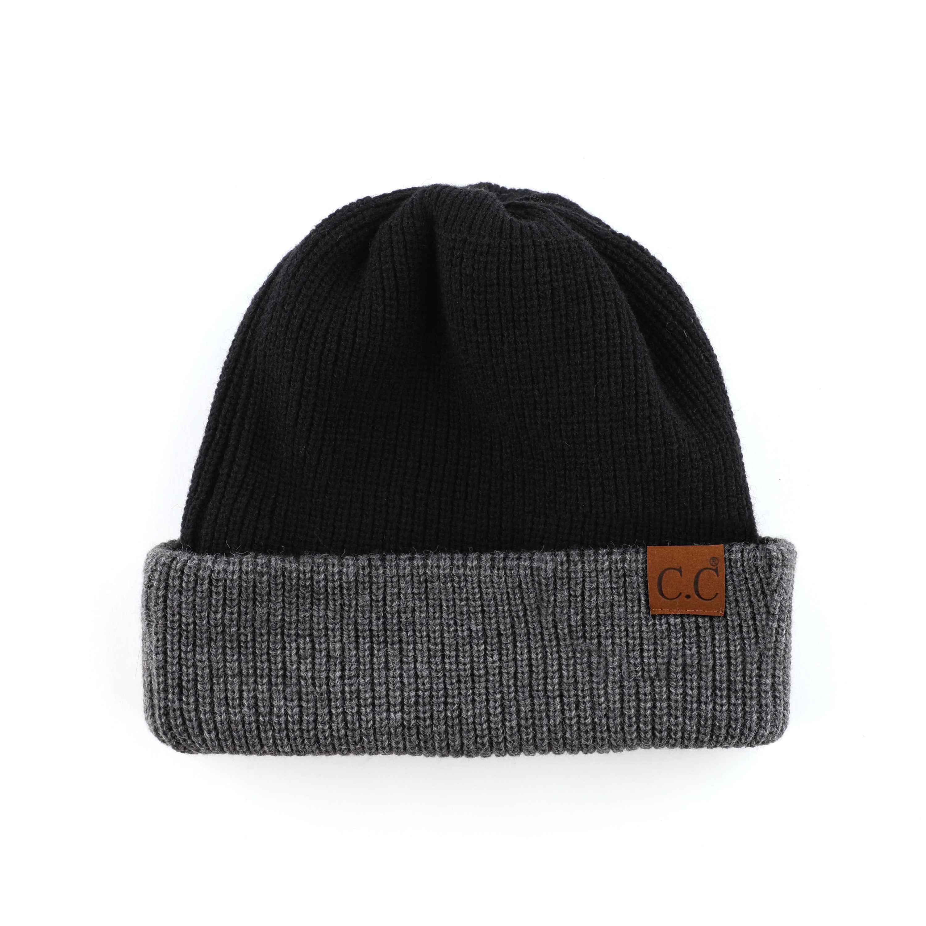 CC Reversible Streetwear Double Layer Beanie showcasing its stylish design and double-layer material in two colors.