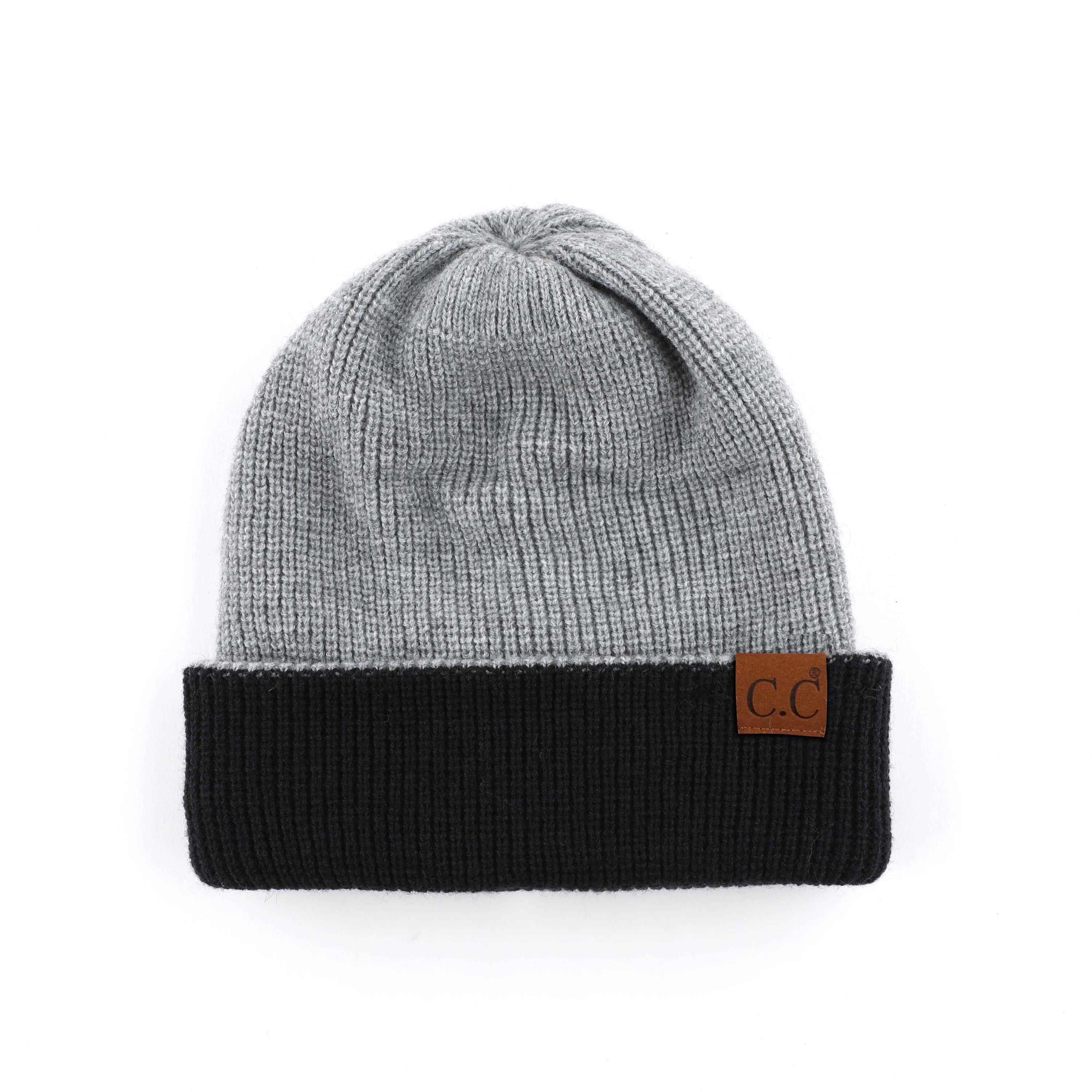 CC Reversible Streetwear Double Layer Beanie showcasing its stylish design and double-layer material in two colors.