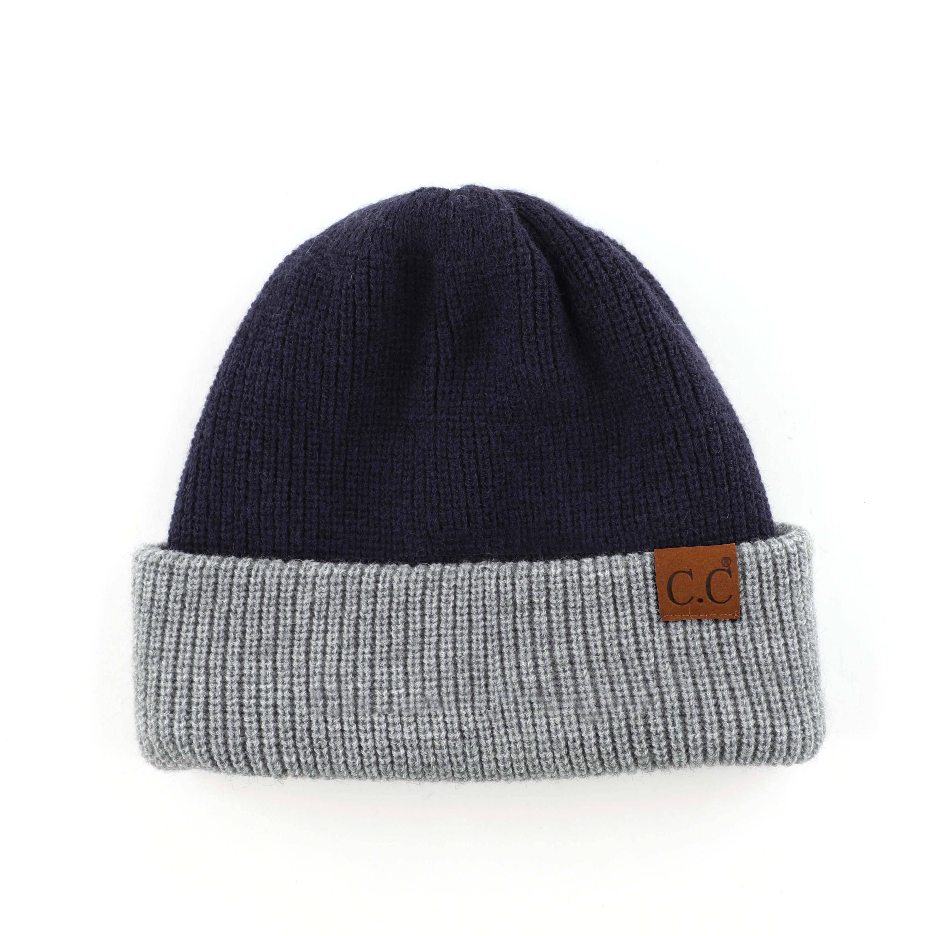 CC Reversible Streetwear Double Layer Beanie showcasing its stylish design and double-layer material in two colors.