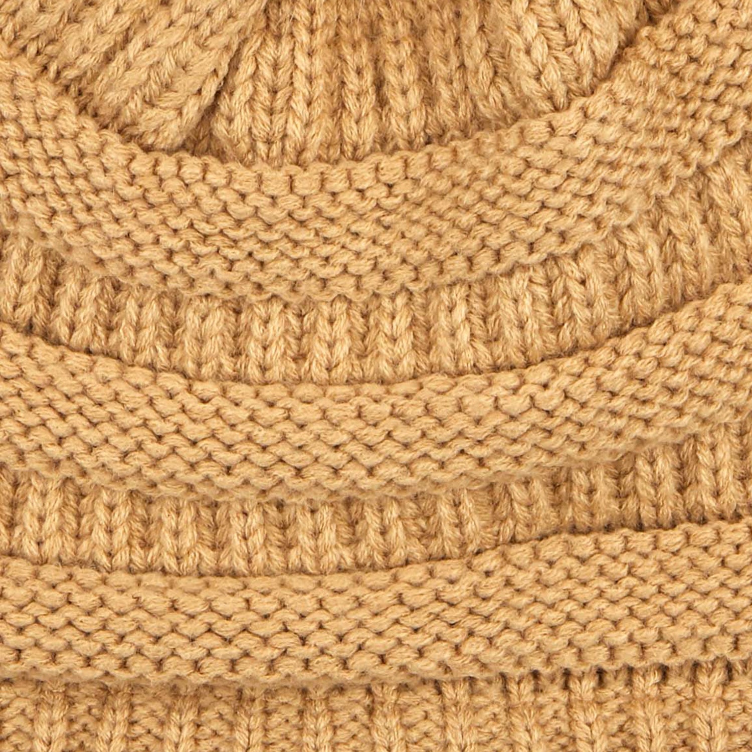 CC Trending Pom Beanie in school spirit colors with a cozy cable knit texture and matching faux fur pom.