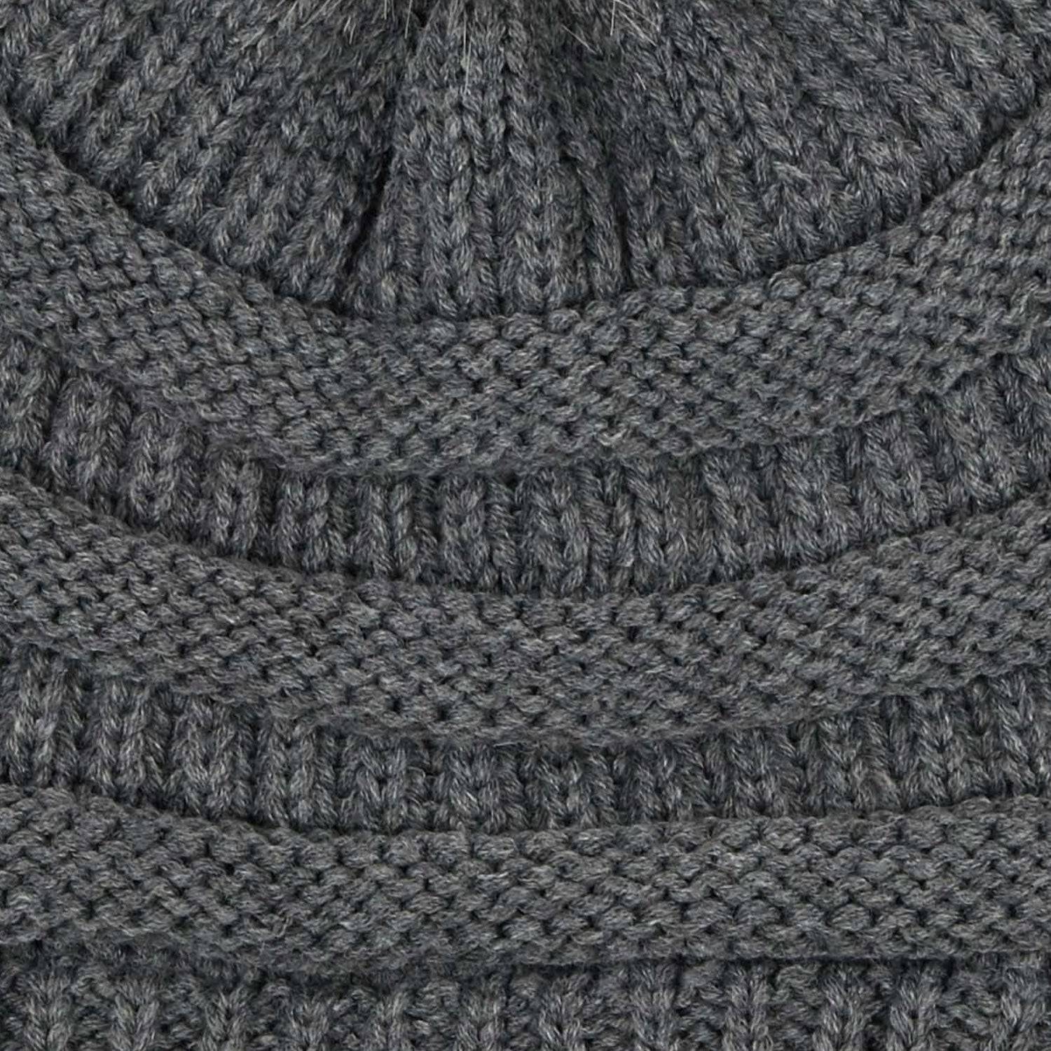 CC Trending Pom Beanie in school spirit colors with a cozy cable knit texture and matching faux fur pom.
