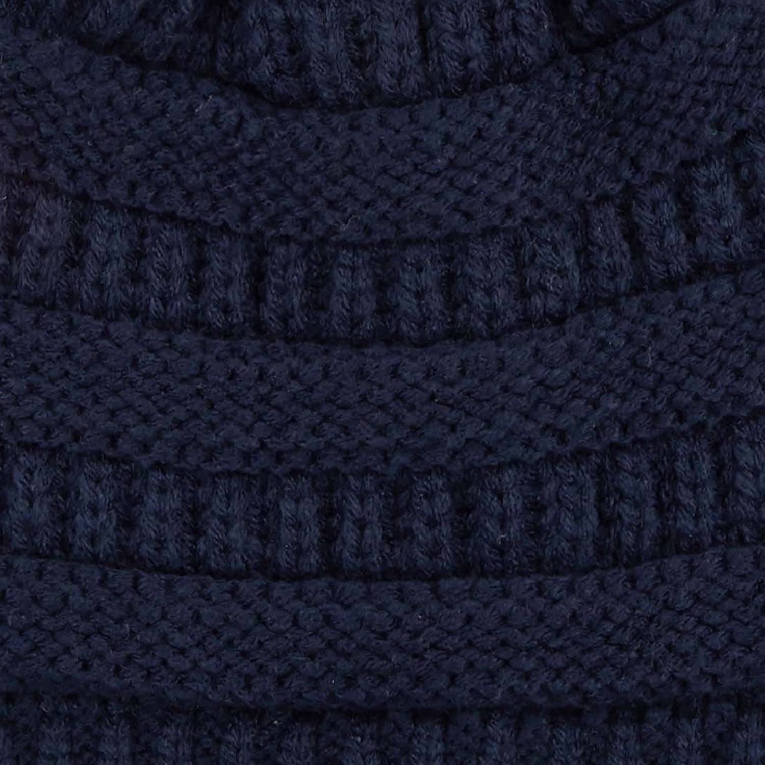 CC Trending Pom Beanie in school spirit colors with a cozy cable knit texture and matching faux fur pom.