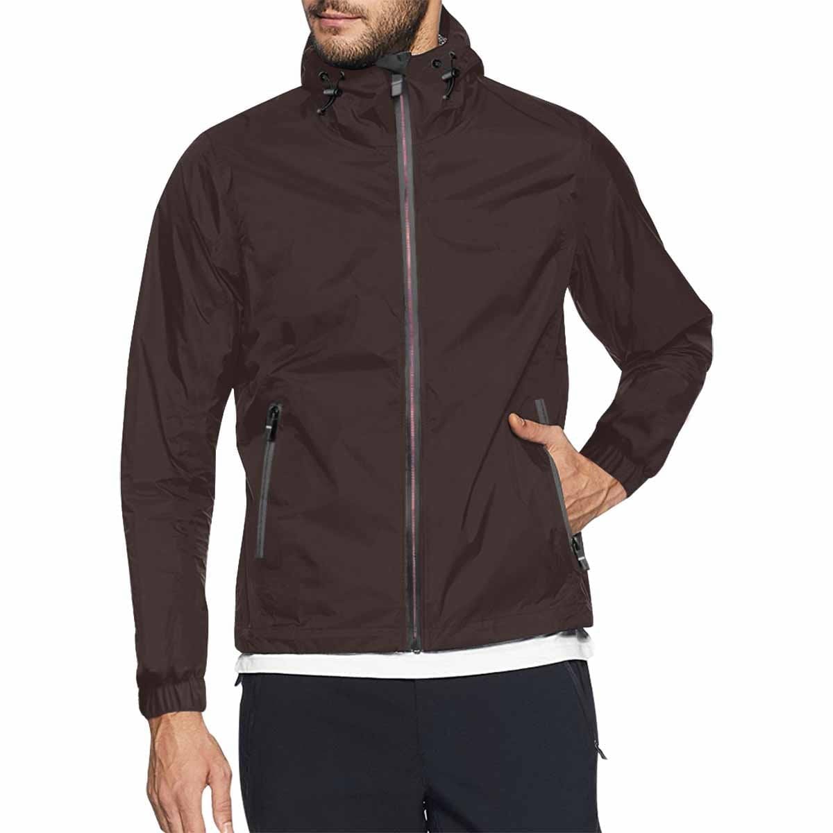 Carafe Brown Hooded Windbreaker Jacket for men and women, featuring a stylish design, adjustable hood, and zippered pockets.