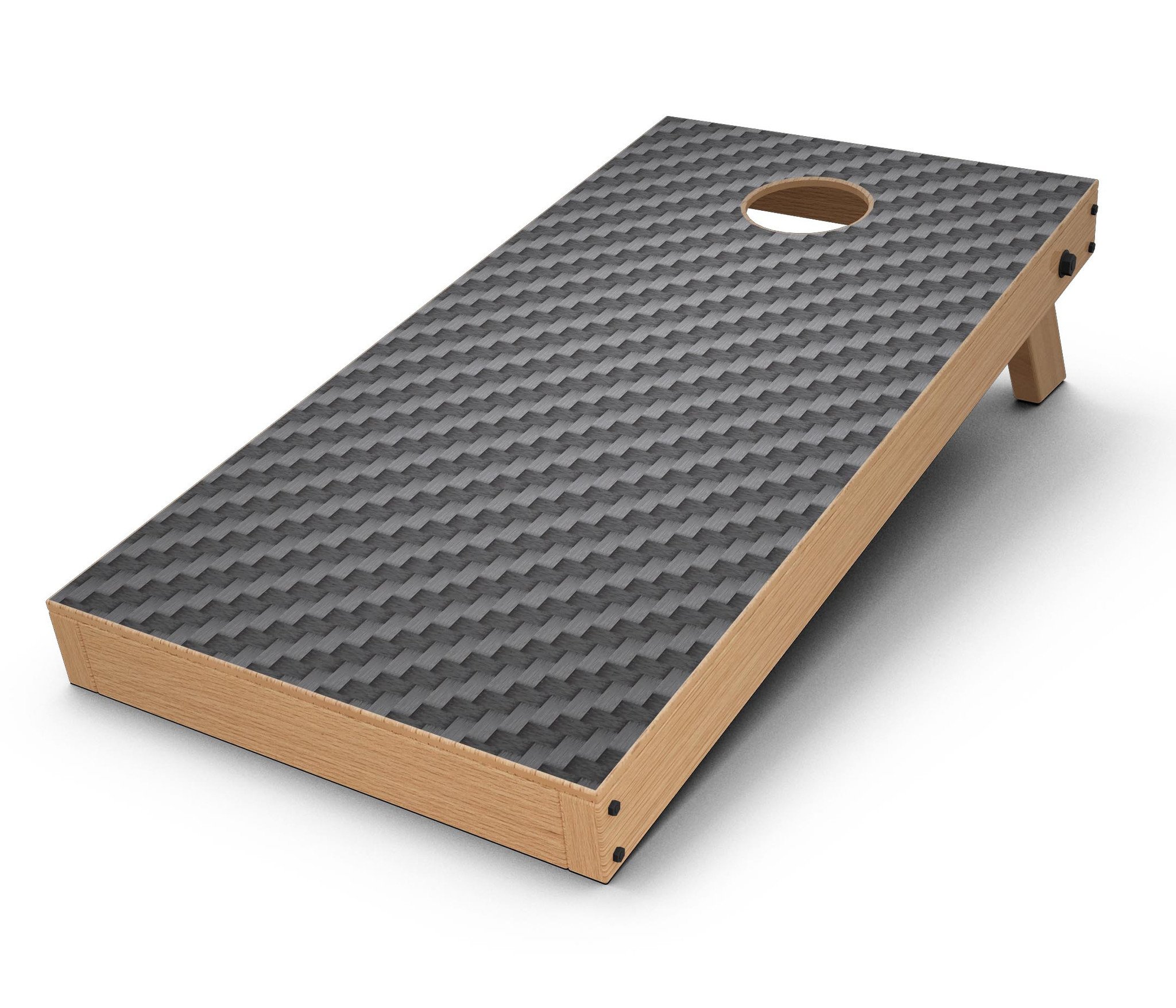 Carbon Fiber Texture Cornhole Board Skin Decal Kit showcasing a sleek design for board customization.