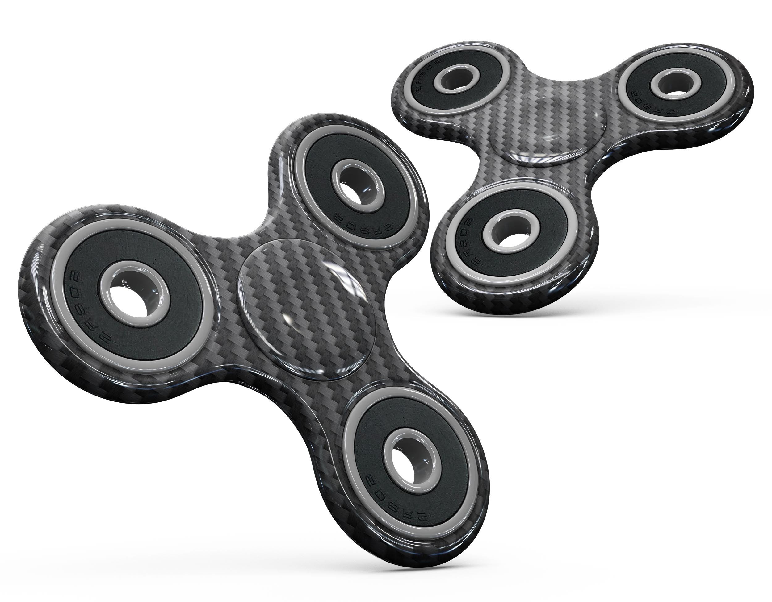 Carbon Fiber Texture Full-Body Fidget Spinner Skin-Kit showcasing its sleek design and premium vinyl material.