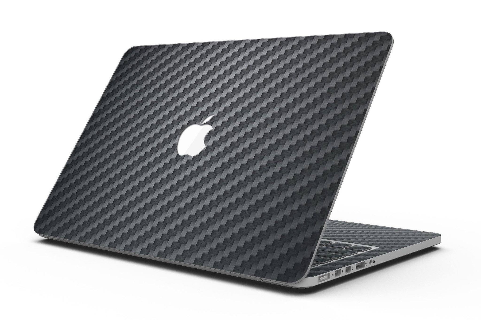 Carbon Fiber Texture skin applied to a MacBook Pro with Retina Display, showcasing a sleek and stylish design.