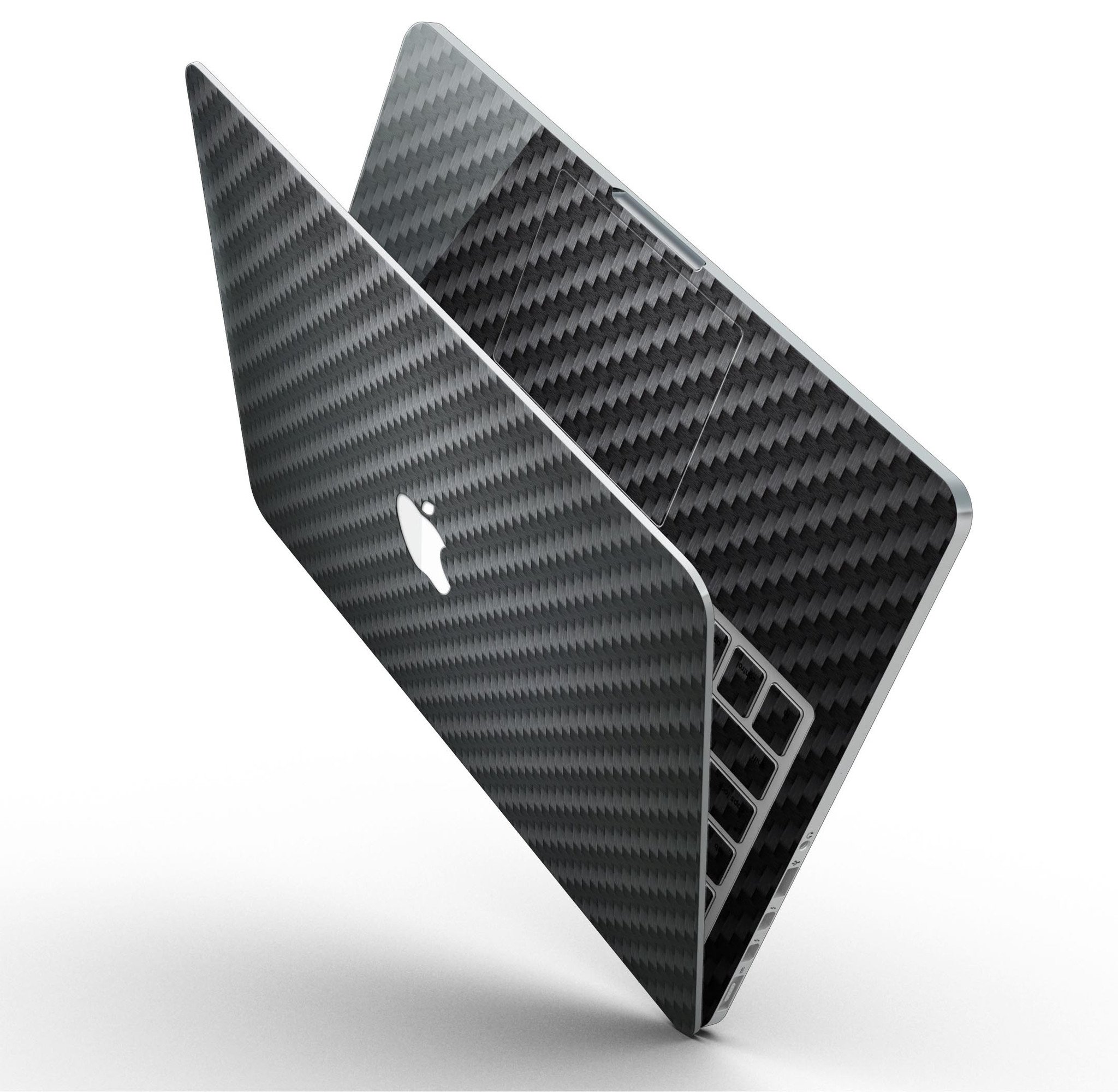 Carbon Fiber Texture skin applied to a MacBook Pro with Retina Display, showcasing a sleek and stylish design.